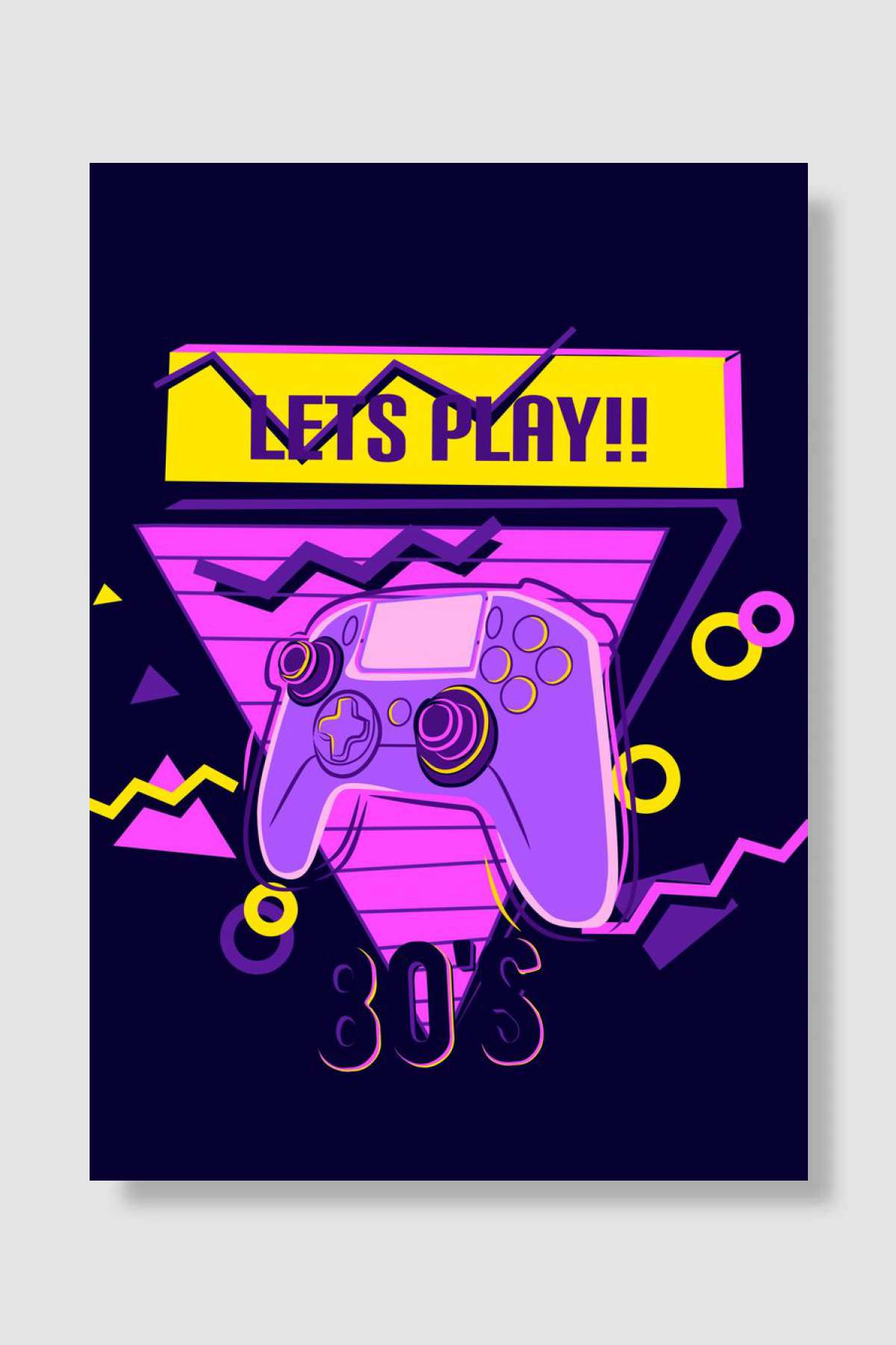 Joystick 80s retro style Oyun Poster Çerçevesiz Yüksek Kalite Oyun Afiş Duvar Poster