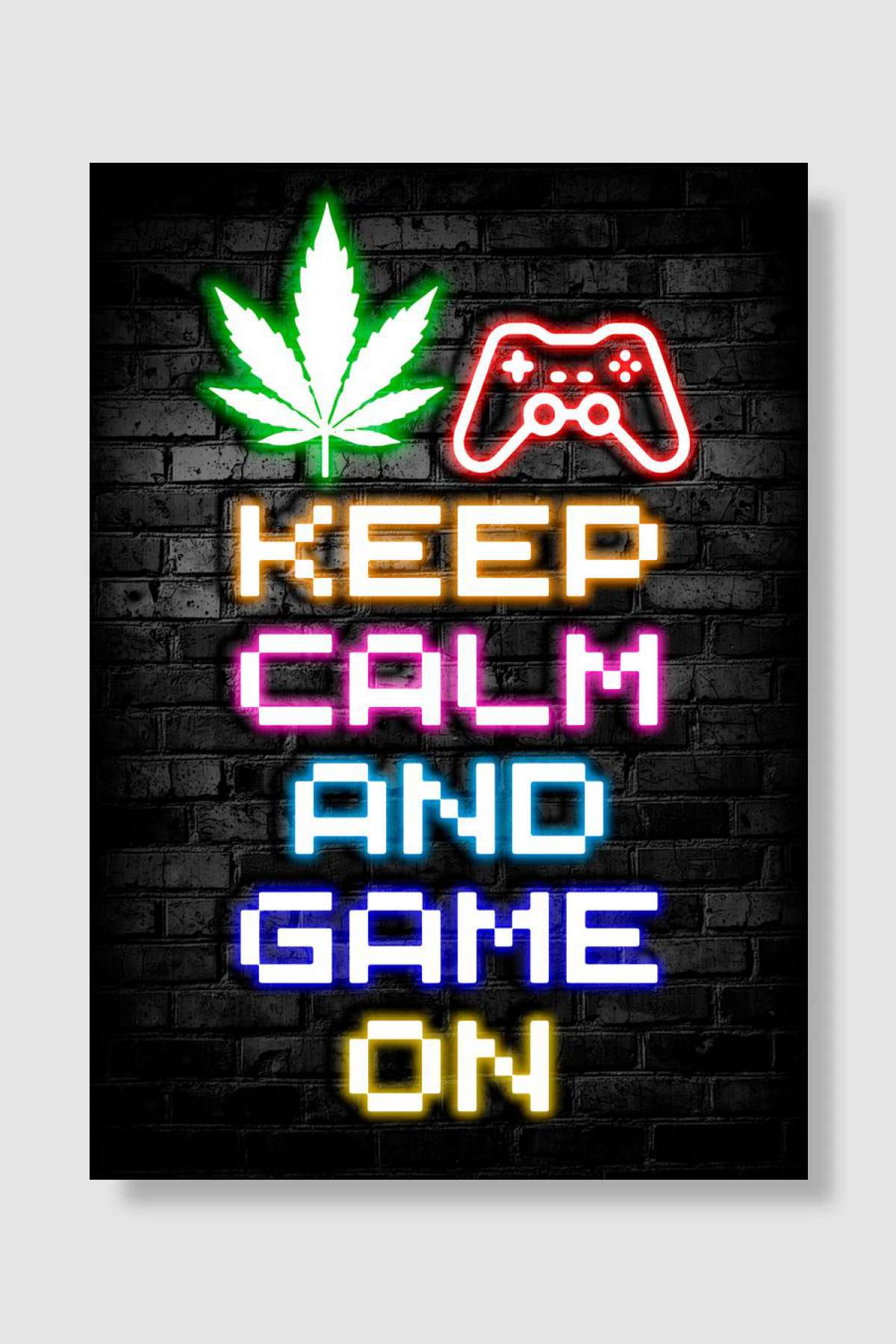 Keep calm and game on Oyun Poster Çerçevesiz Yüksek Kalite Oyun Afiş Duvar Poster
