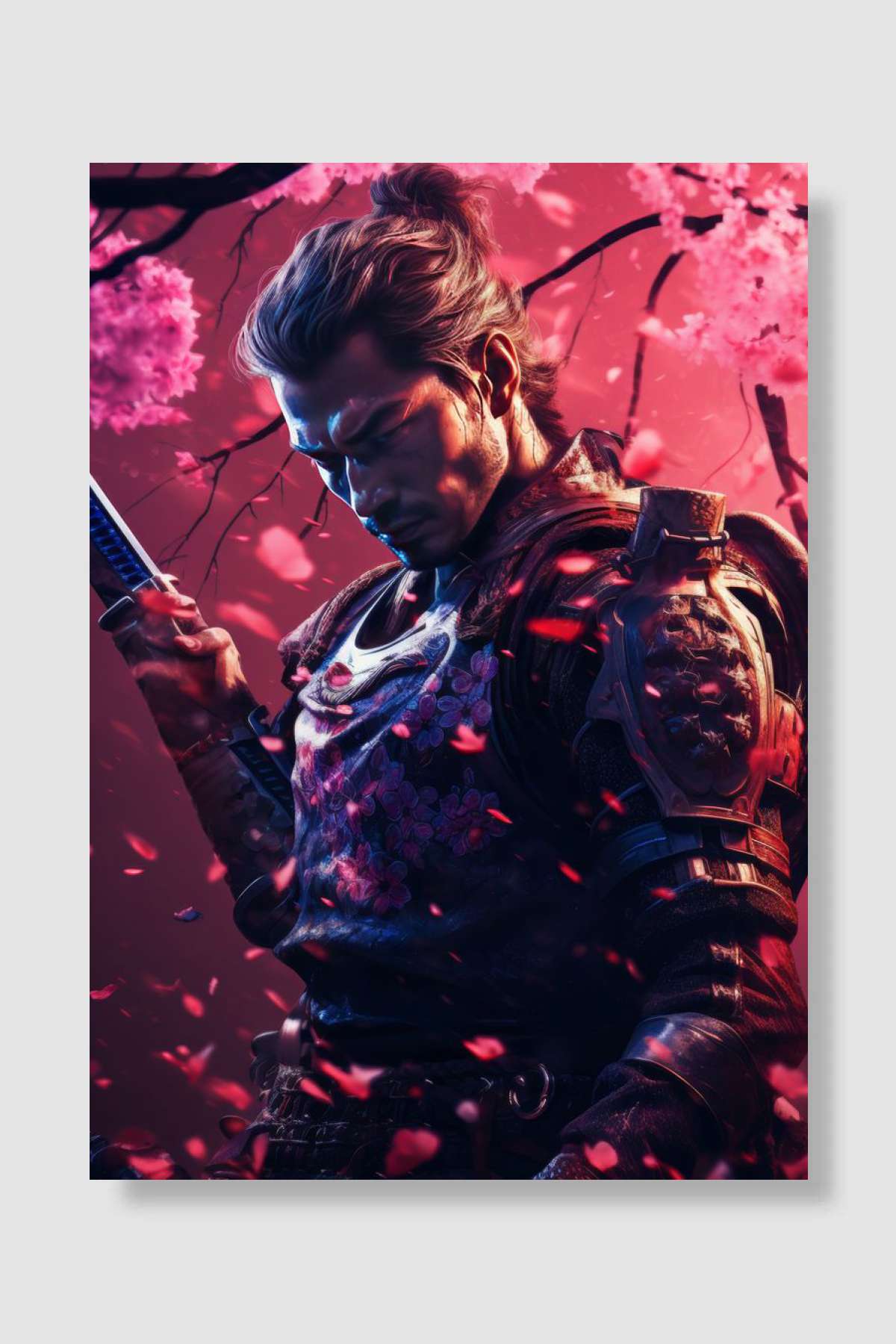 Japanese samurai sakura Oyun Poster Çerçevesiz Yüksek Kalite Oyun Afiş Duvar Poster