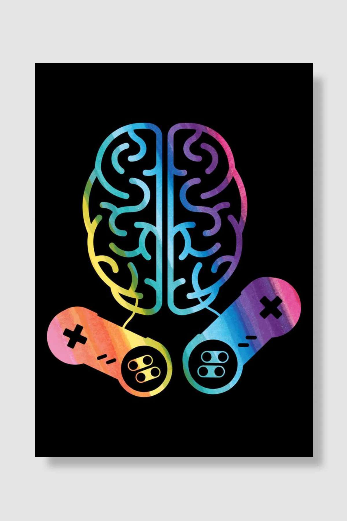 Game Controller Brain LGBT Oyun Poster Çerçevesiz Yüksek Kalite Oyun Afiş Duvar Poster