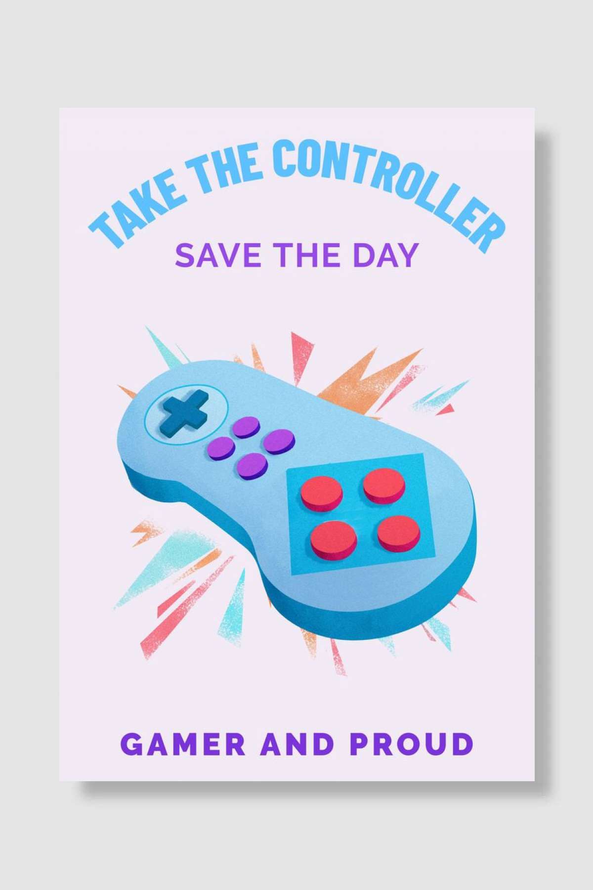 Gamer and Proud Oyun Poster Çerçevesiz Yüksek Kalite Oyun Afiş Duvar Poster