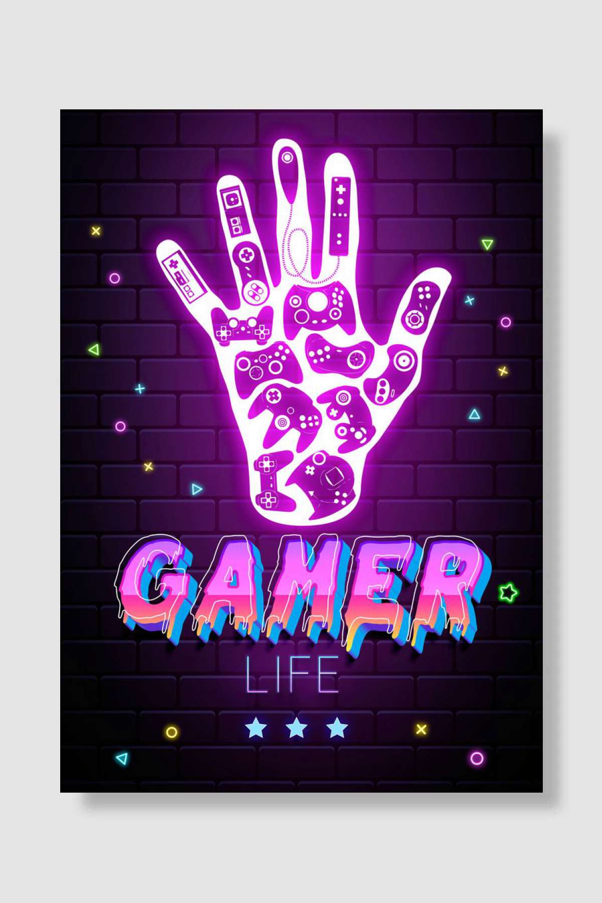 gamer hand life Oyun Poster Çerçevesiz Yüksek Kalite Oyun Afiş Duvar Poster - En İyi Fiyatlarla