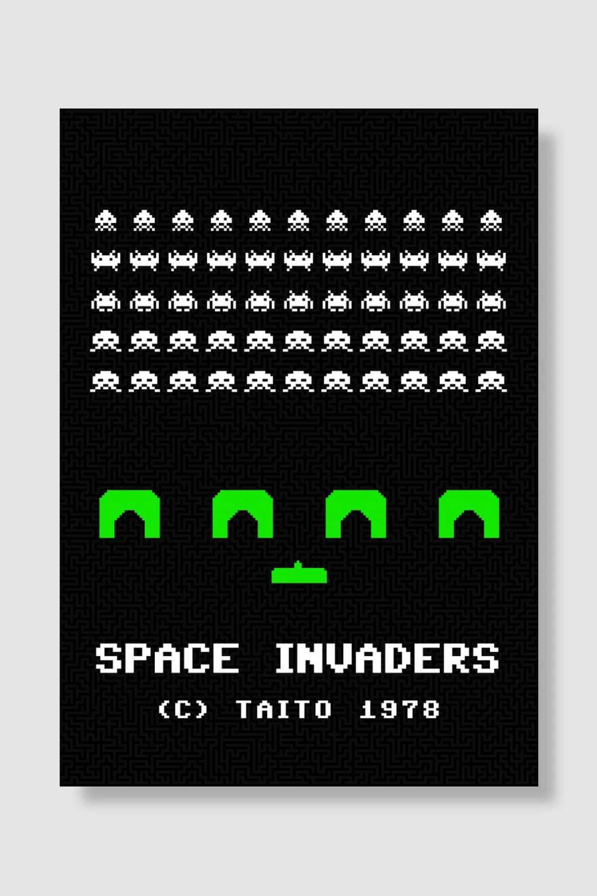 Space Invaders Oyun Poster Çerçevesiz Yüksek Kalite Oyun Afiş Duvar Poster