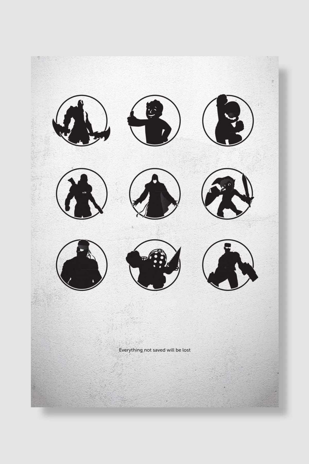 Everything not saved will be lost. Oyun Poster Çerçevesiz Yüksek Kalite Oyun Afiş Duvar Poster