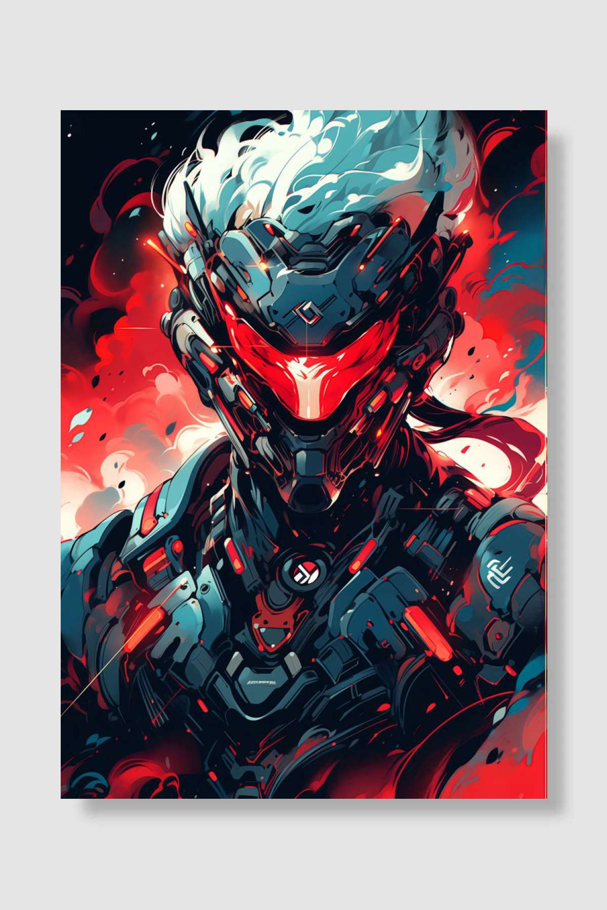 Cyborg Samurai Oyun Poster Çerçevesiz Yüksek Kalite Oyun Afiş Duvar Poster