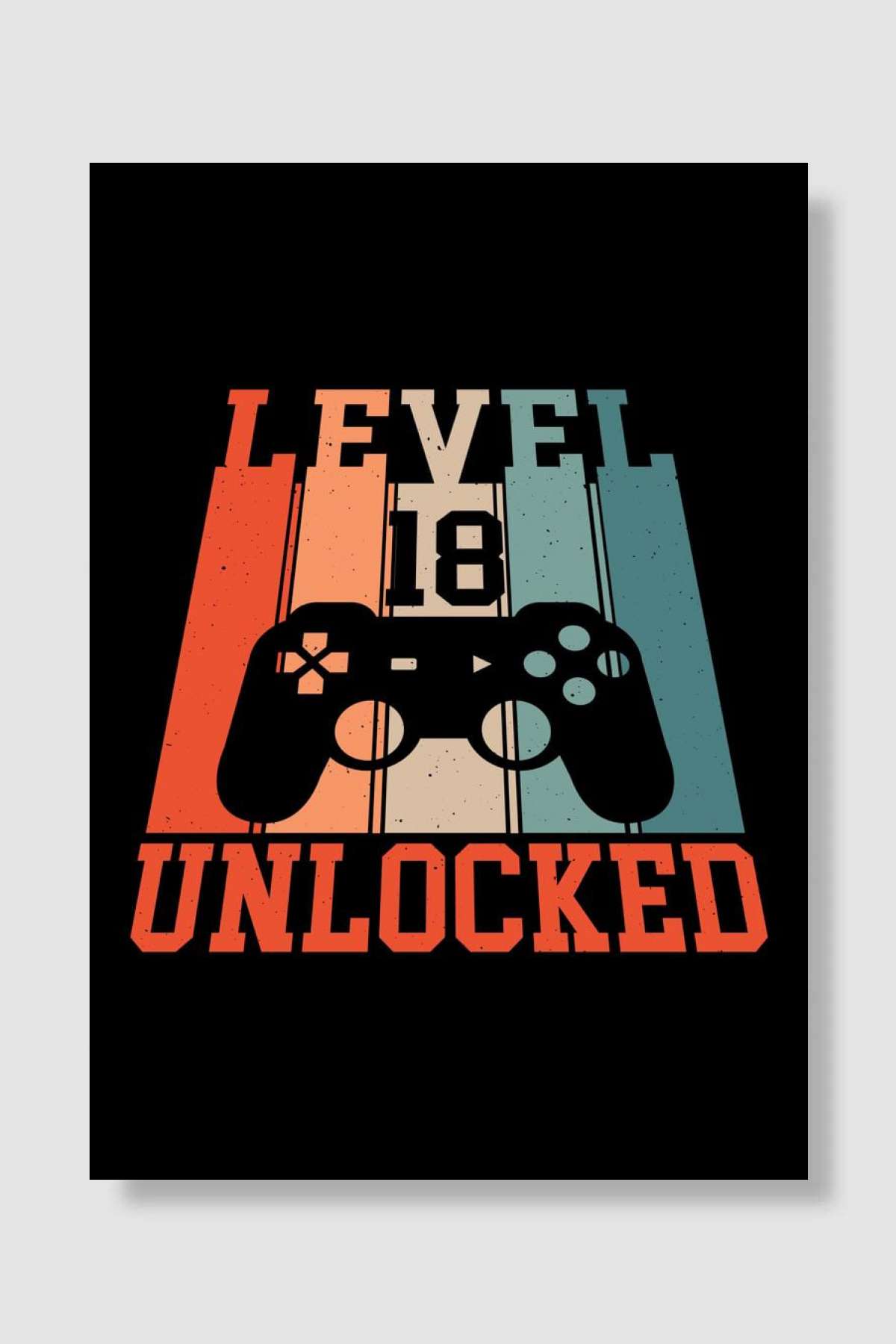 Level 18 Unlocked Oyun Poster Çerçevesiz Yüksek Kalite Oyun Afiş Duvar Poster