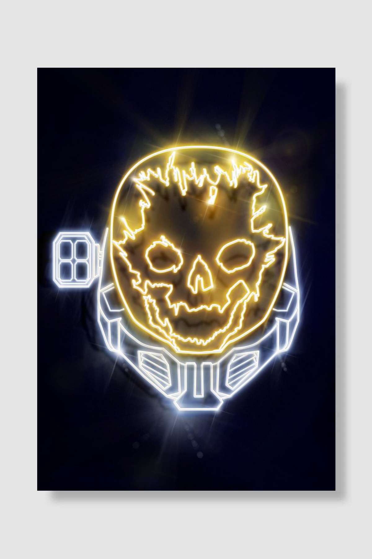 Emile's Helmet Neon Oyun Poster Çerçevesiz Yüksek Kalite Oyun Afiş Duvar Poster