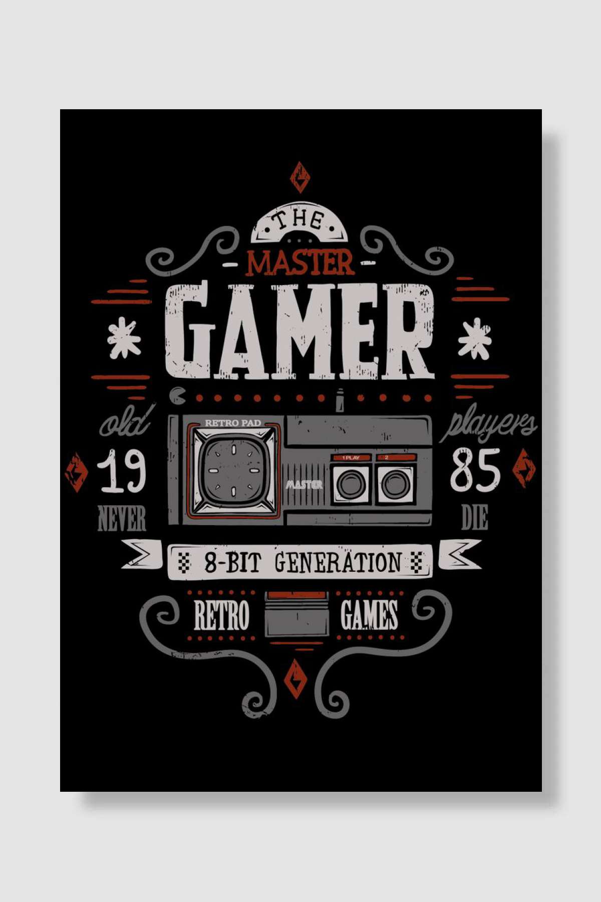 Retro gaming Master Oyun Poster Çerçevesiz Yüksek Kalite Oyun Afiş Duvar Poster