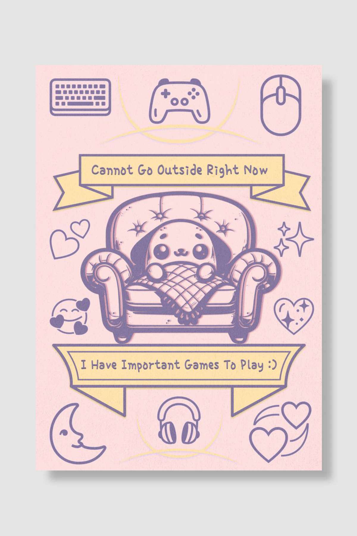 Cute Dog Gaming Oyun Poster Çerçevesiz Yüksek Kalite Oyun Afiş Duvar Poster