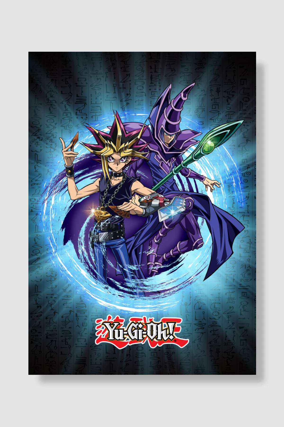 Yugi and Dark Magician Oyun Poster Çerçevesiz Yüksek Kalite Oyun Afiş Duvar Poster