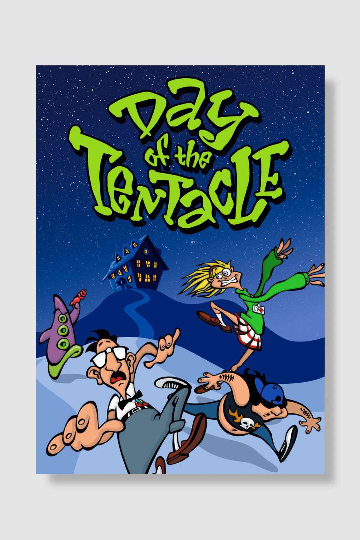 Day Of The Tentacle Oyun Poster Çerçevesiz Yüksek Kalite Oyun Afiş Duvar Poster
