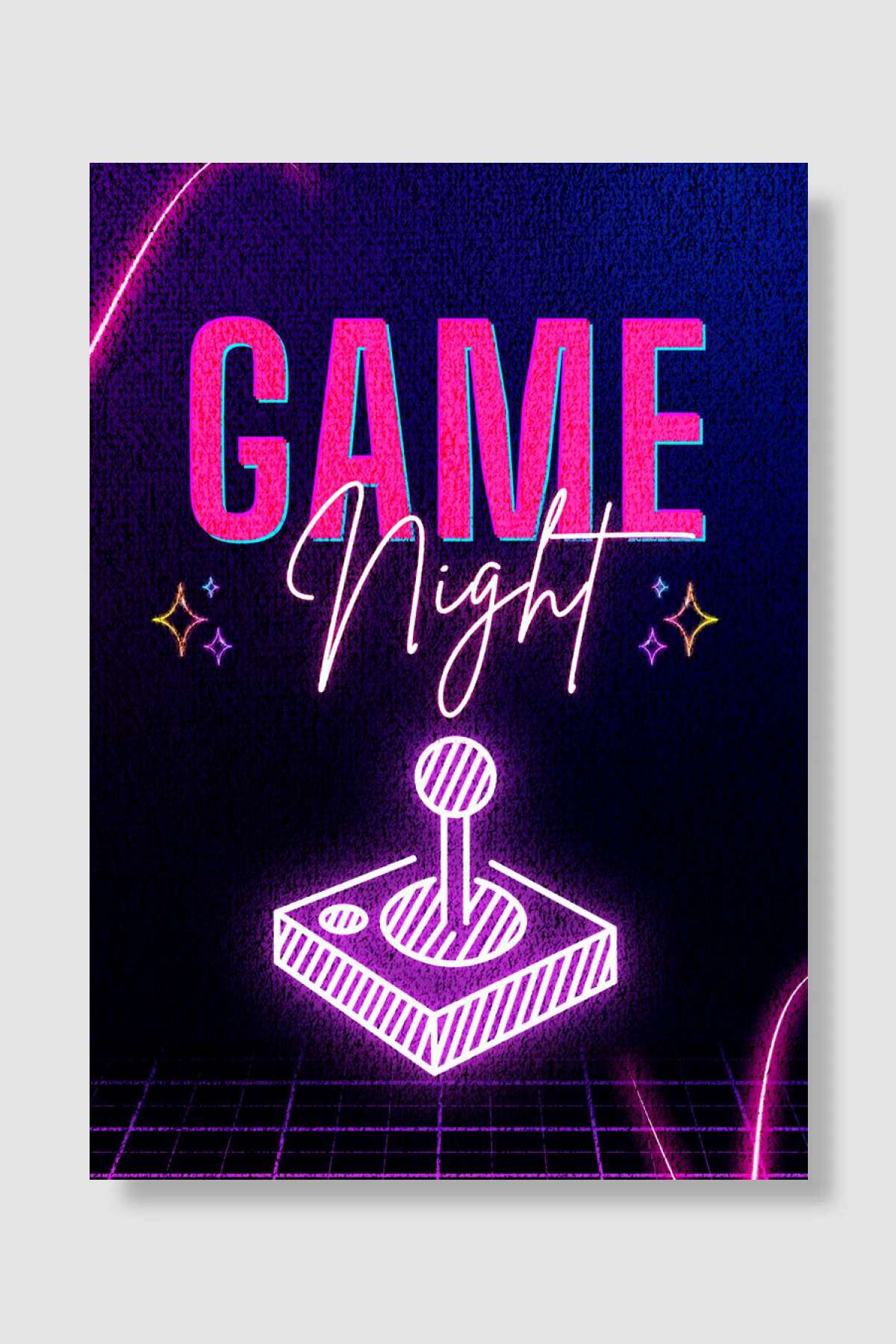 Retro Game Night Poster Oyun Poster Çerçevesiz Yüksek Kalite Oyun Afiş Duvar Poster