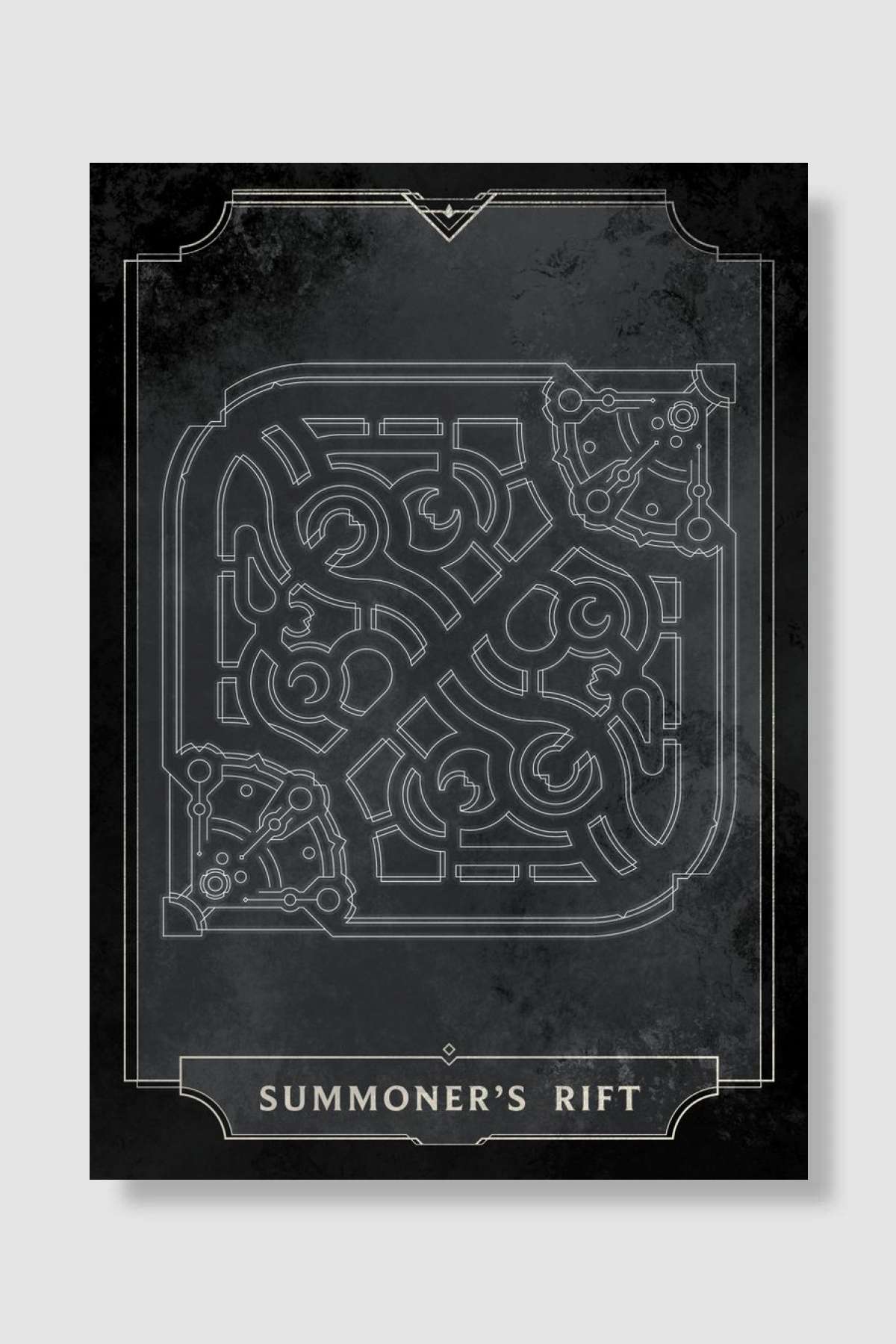 Summoner's Rift Noir Oyun Poster Çerçevesiz Yüksek Kalite Oyun Afiş Duvar Poster