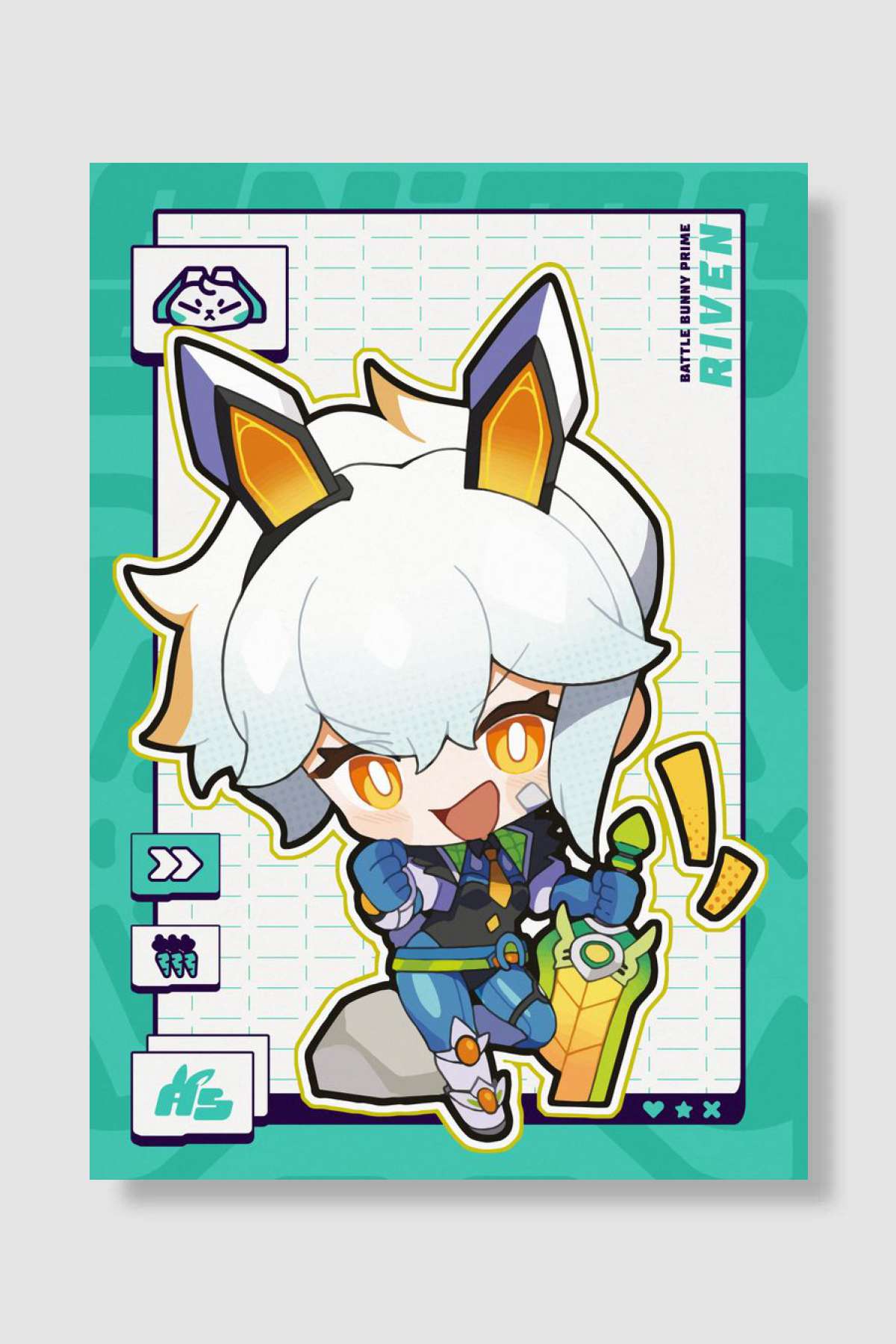 Chibi Riven Oyun Poster Çerçevesiz Yüksek Kalite Oyun Afiş Duvar Poster