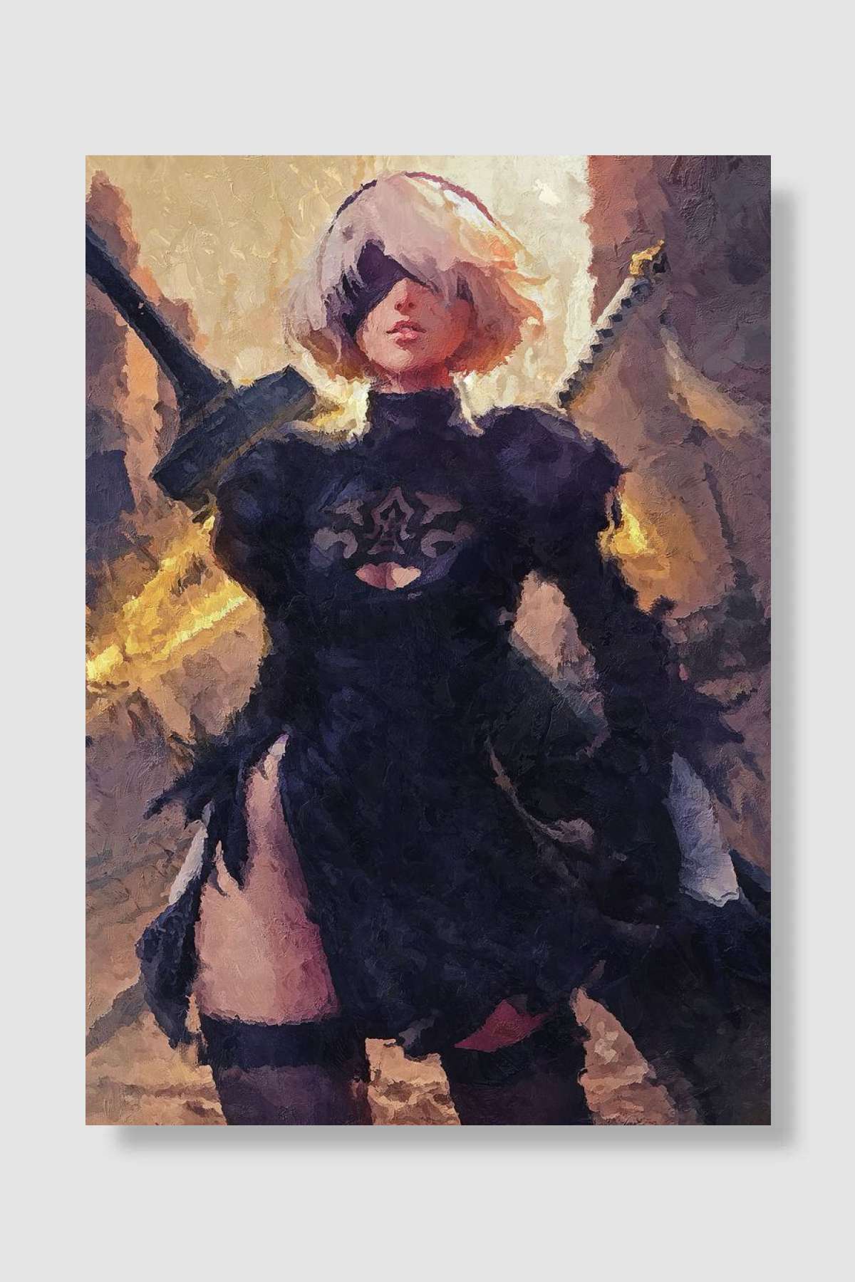 Nier Automata / Canvas Paintings Oyun Poster Çerçevesiz Yüksek Kalite Oyun Afiş Duvar Poster