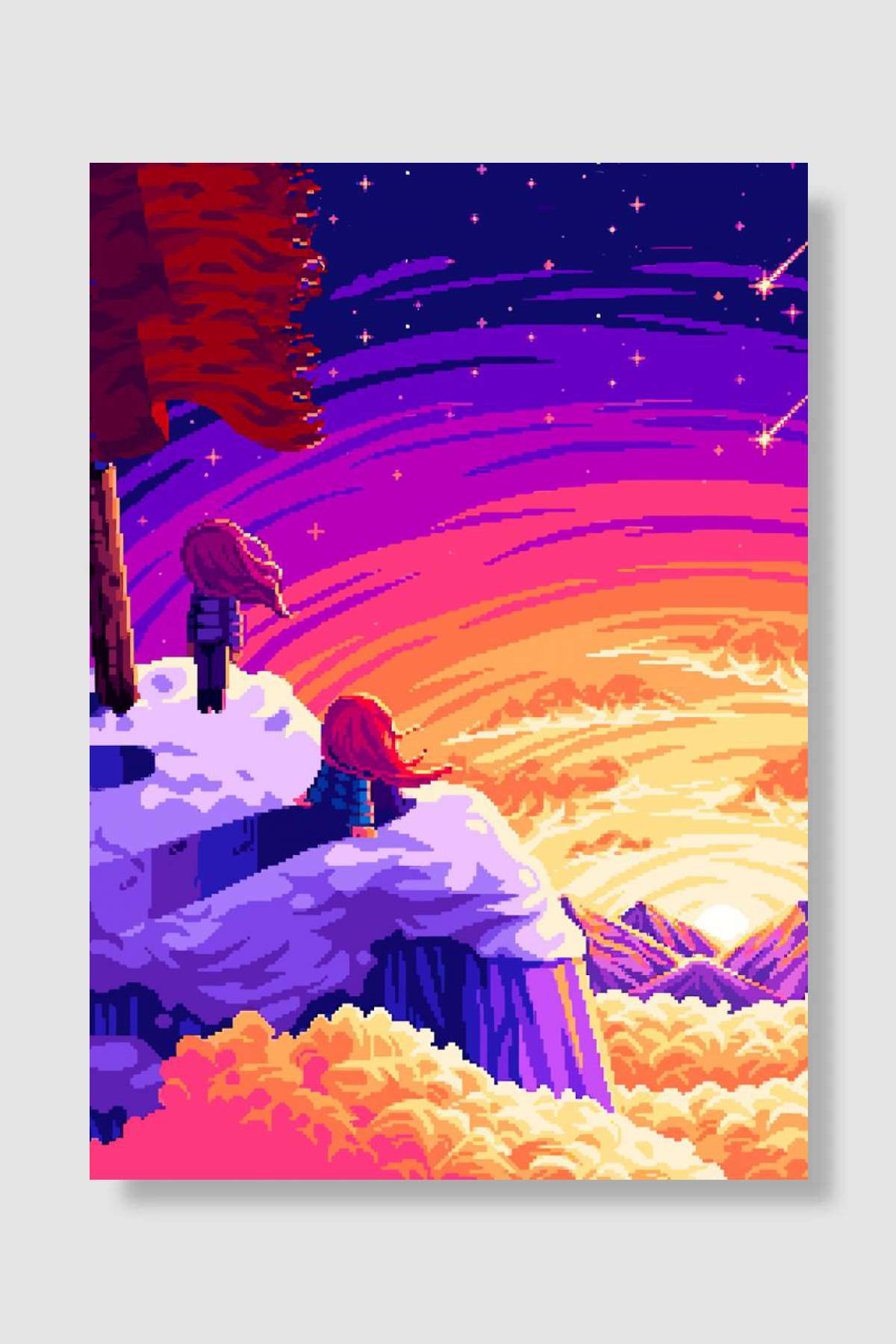 Celeste Game Pixel Oyun Poster Çerçevesiz Yüksek Kalite Oyun Afiş Duvar Poster