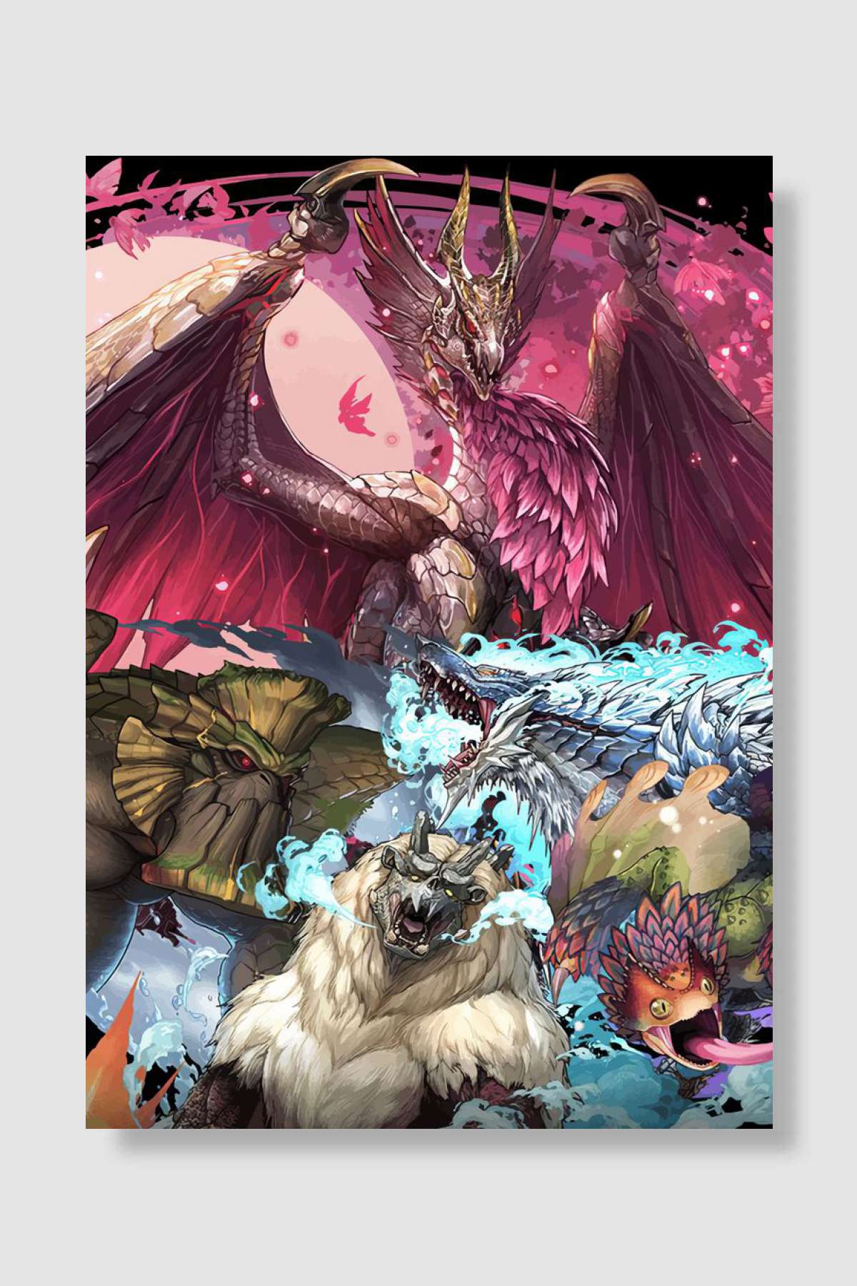 monster hunter world Oyun Poster Çerçevesiz Yüksek Kalite Oyun Afiş Duvar Poster - En İyi Fiyatlarla