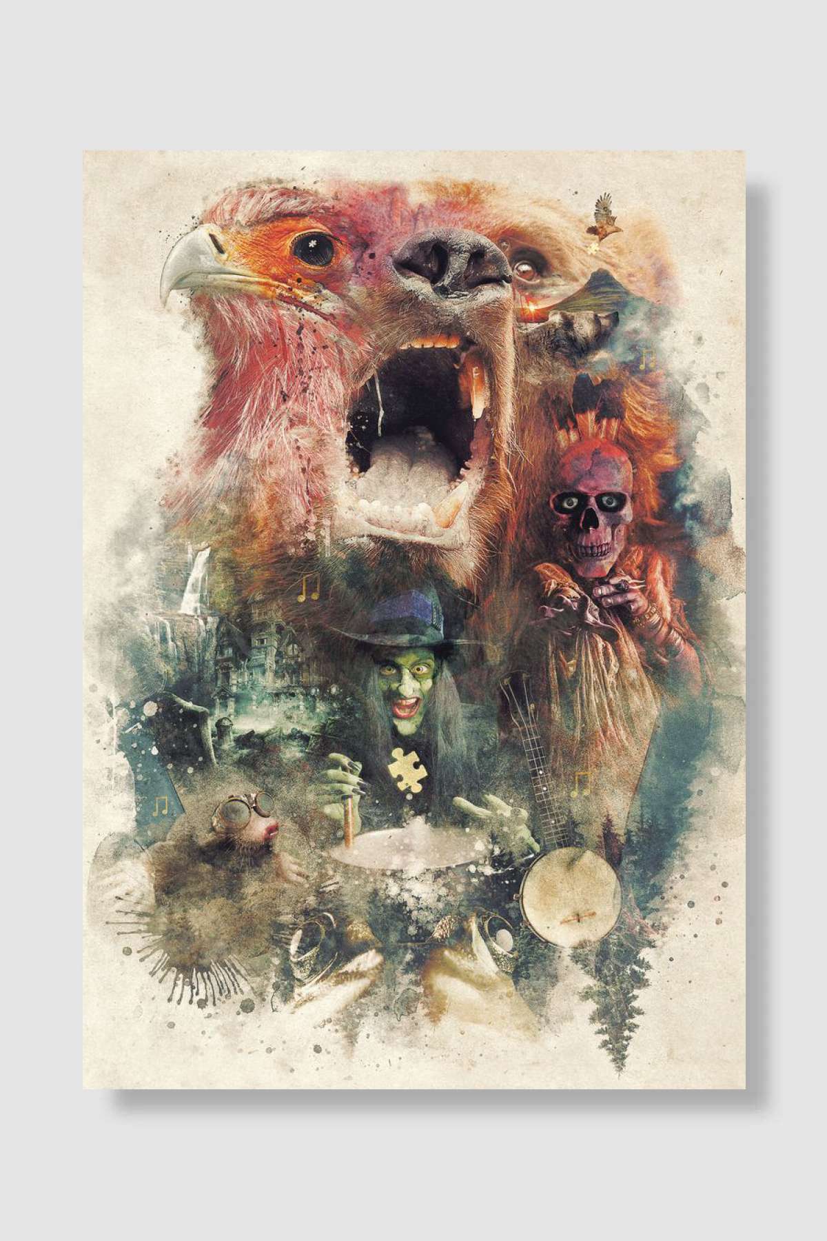 My surrealist gamer inspired art for Banjo Kazooie Oyun Poster Çerçevesiz Yüksek Kalite Oyun Afiş Duvar Poster