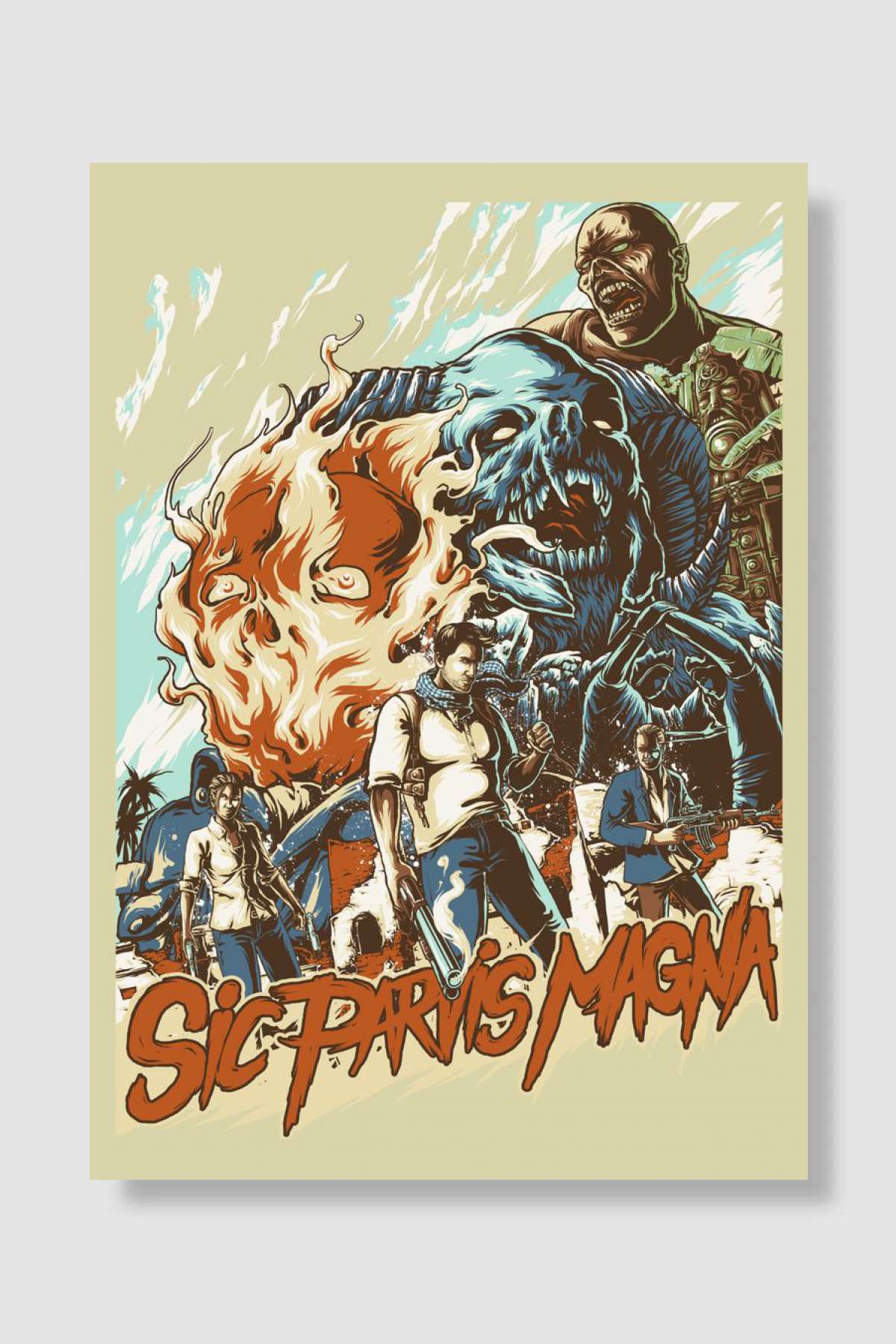 Sic Parvis Magna Oyun Poster Çerçevesiz Yüksek Kalite Oyun Afiş Duvar Poster