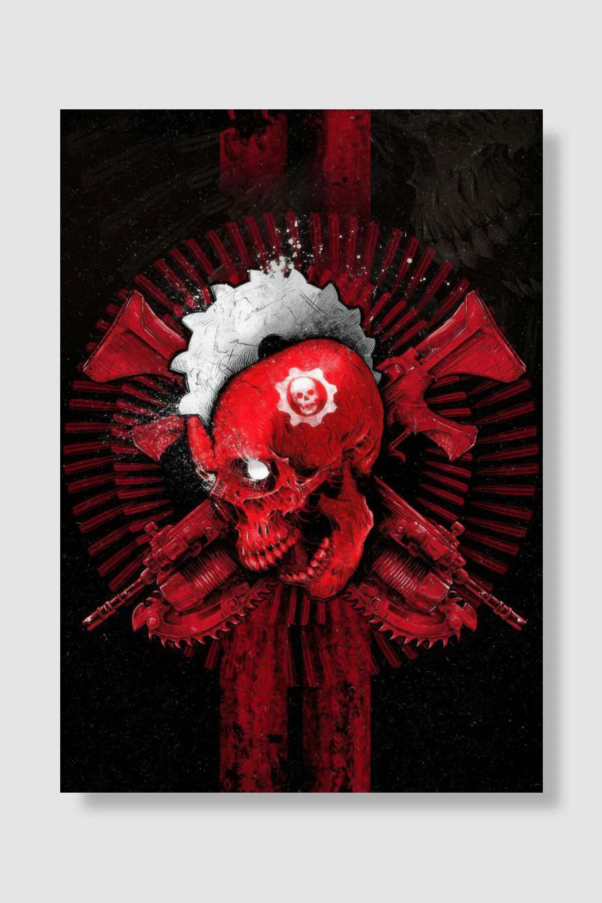 Gears of War Skull Artwork Oyun Poster Çerçevesiz Yüksek Kalite Oyun Afiş Duvar Poster - En İyi Fiyatlarla
