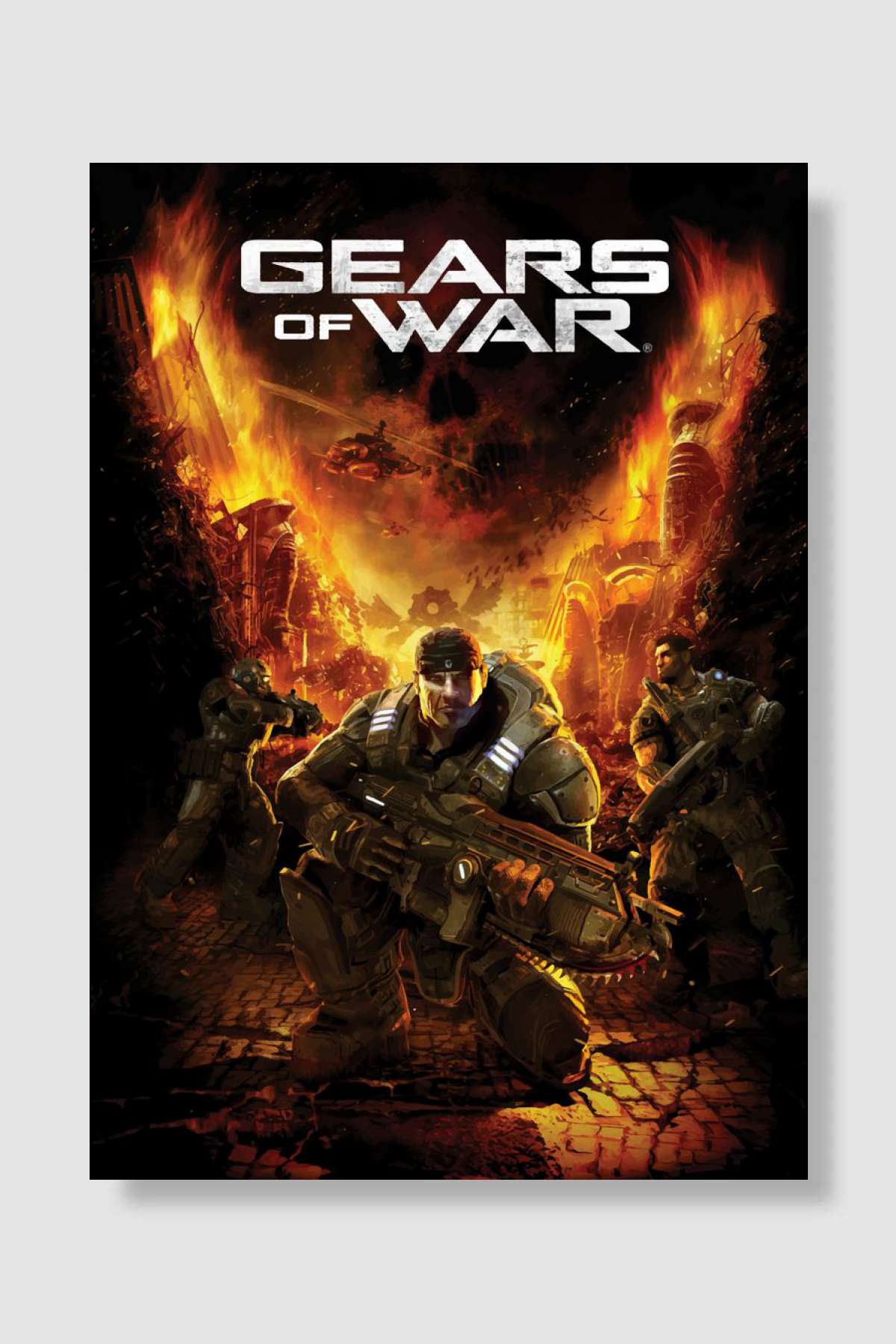 Gears of War Cover Art Oyun Poster Çerçevesiz Yüksek Kalite Oyun Afiş Duvar Poster