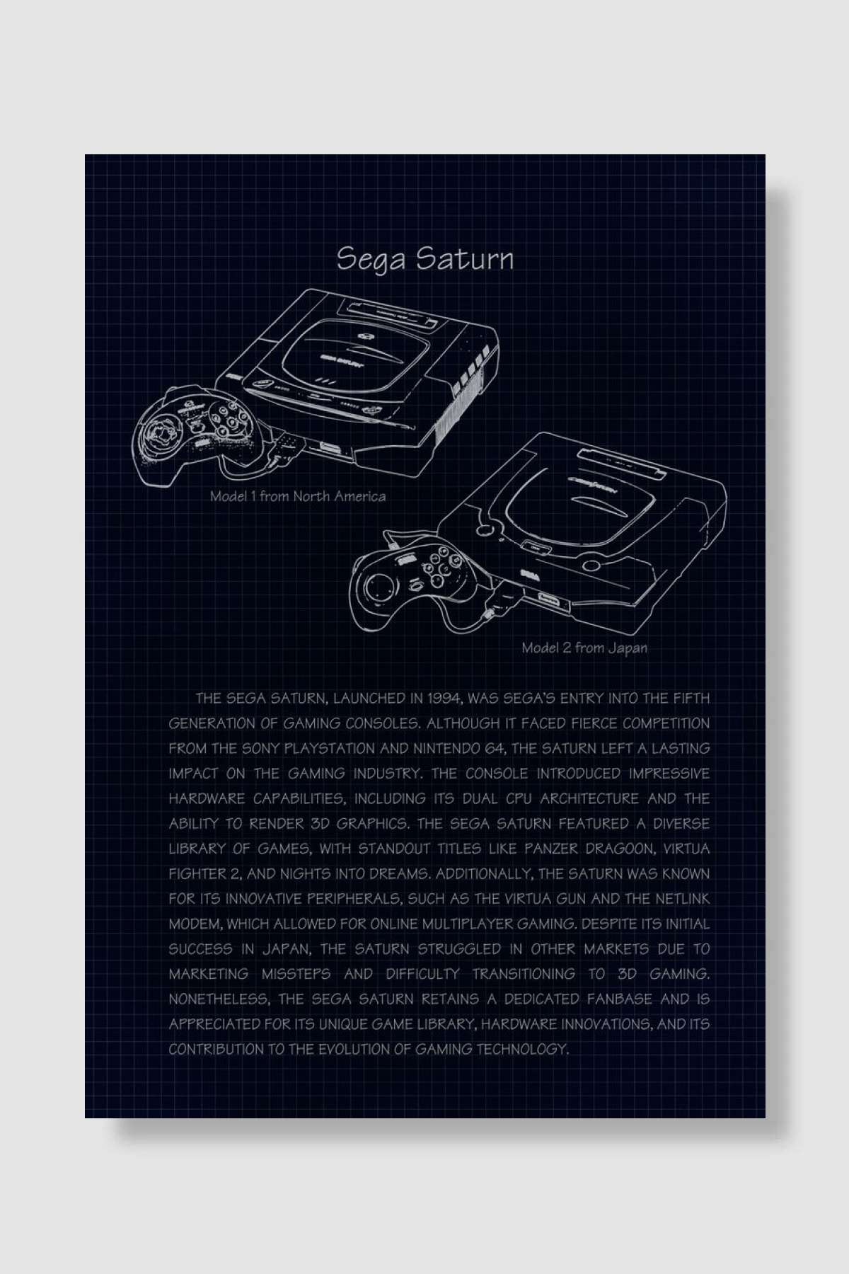 Sega Saturn Oyun Poster Çerçevesiz Yüksek Kalite Oyun Afiş Duvar Poster