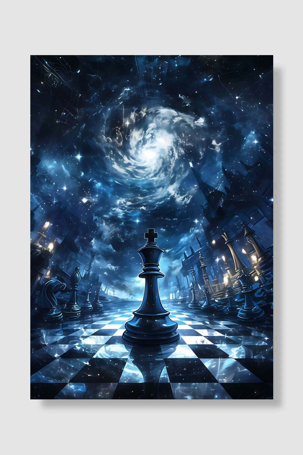 Galaxy Universe Chess Oyun Poster Çerçevesiz Yüksek Kalite Oyun Afiş Duvar Poster