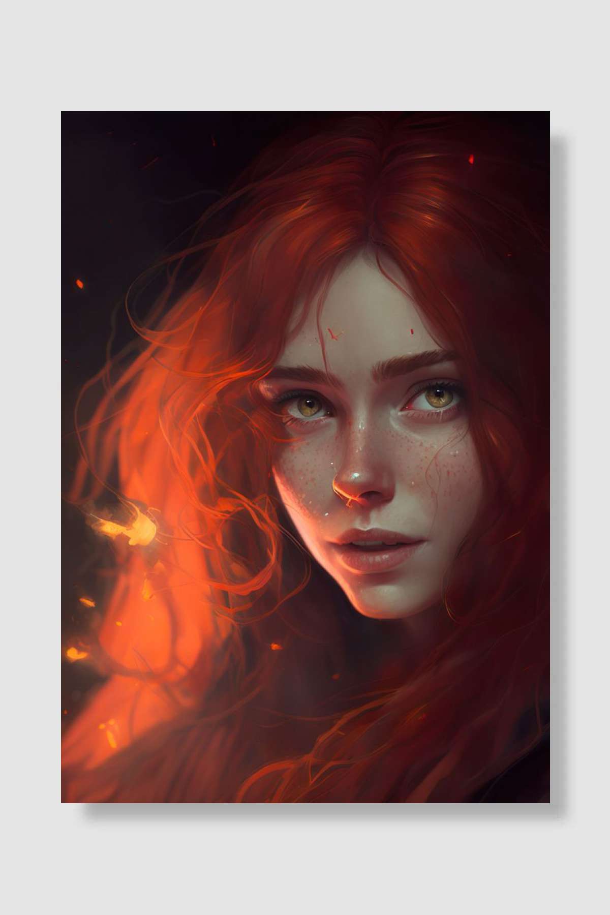 The red hair girl Oyun Poster Çerçevesiz Yüksek Kalite Oyun Afiş Duvar Poster
