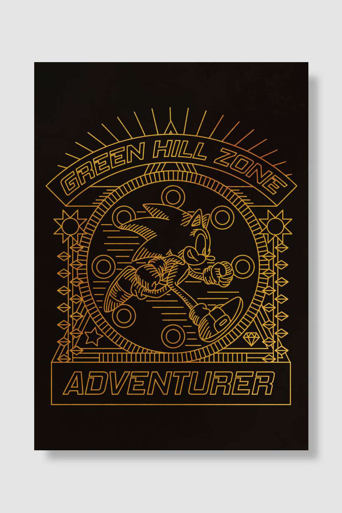 Green Hill Zone Adventurer Oyun Poster Çerçevesiz Yüksek Kalite Oyun Afiş Duvar Poster