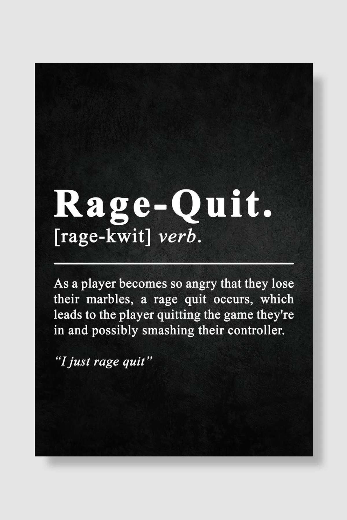 Rage Quit Boys Game Room Oyun Poster Çerçevesiz Yüksek Kalite Oyun Afiş Duvar Poster