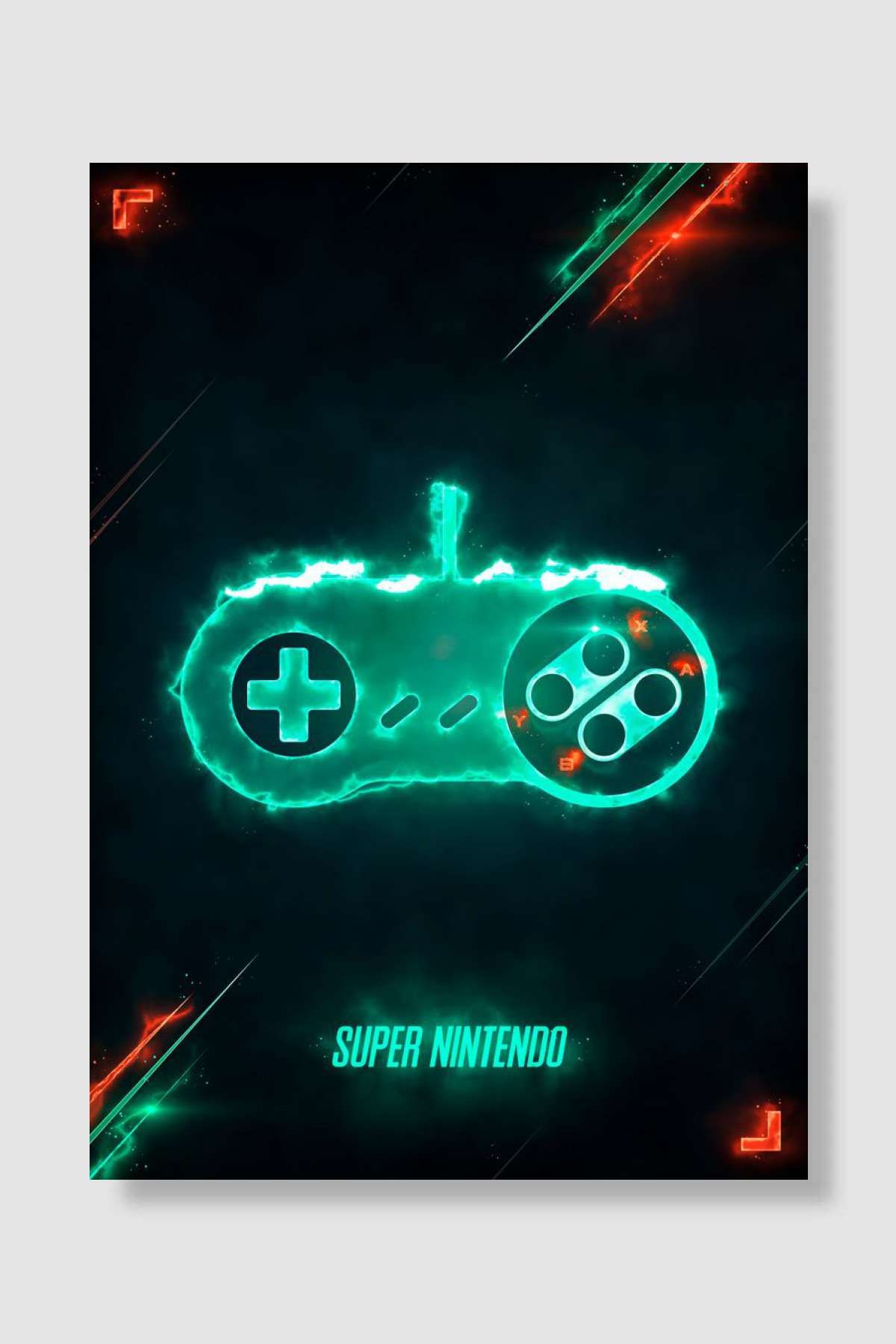 Control SNES Oyun Poster Çerçevesiz Yüksek Kalite Oyun Afiş Duvar Poster