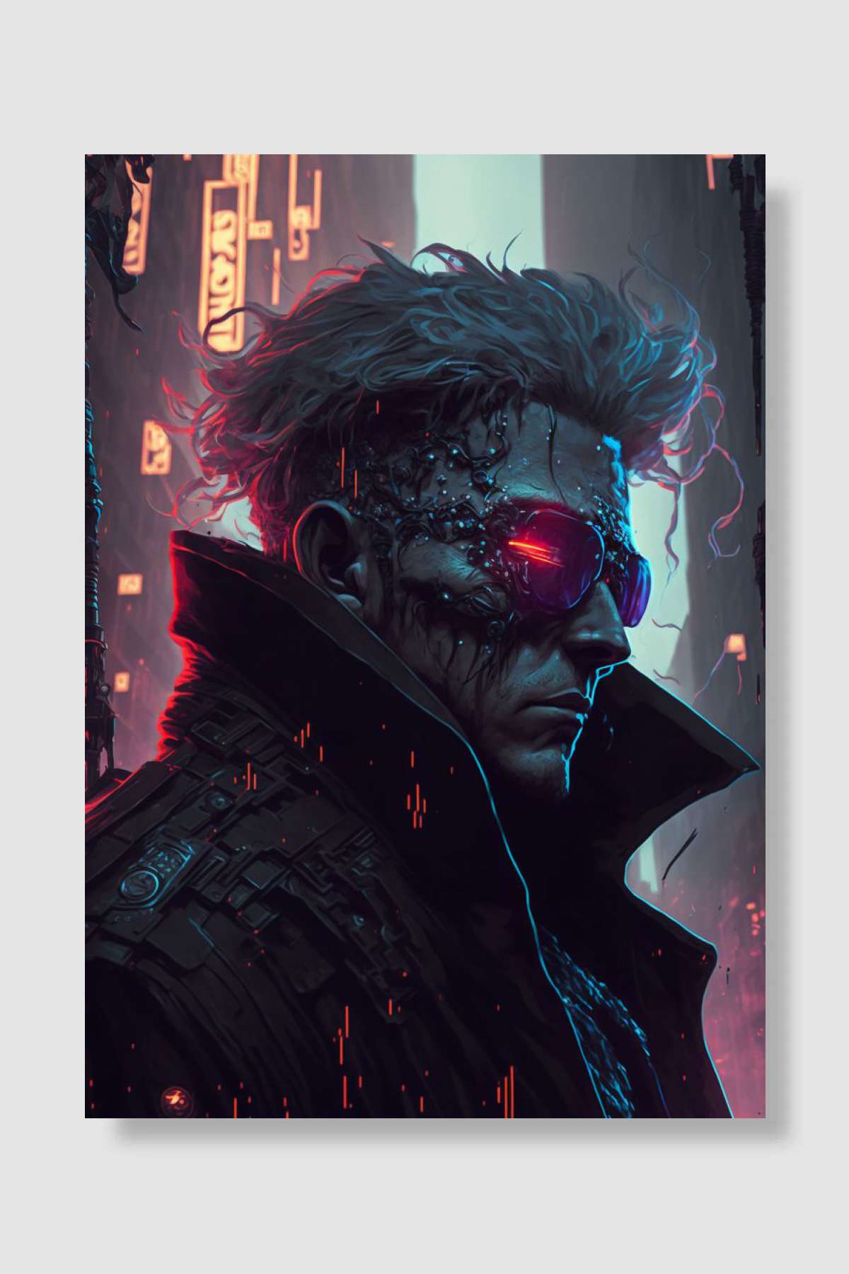 Cyborg in the City Oyun Poster Çerçevesiz Yüksek Kalite Oyun Afiş Duvar Poster