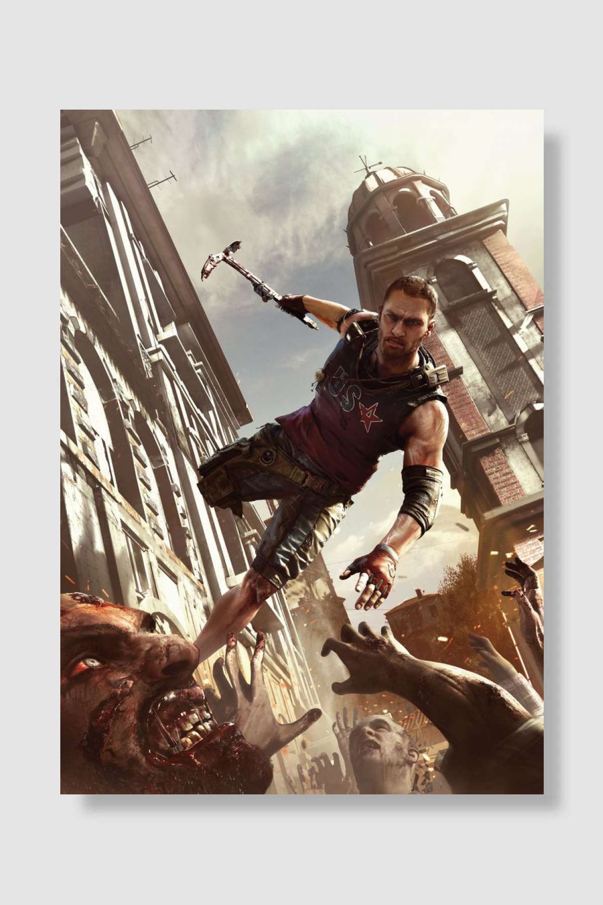 Kyle Crane at the rescue Oyun Poster Çerçevesiz Yüksek Kalite Oyun Afiş Duvar Poster