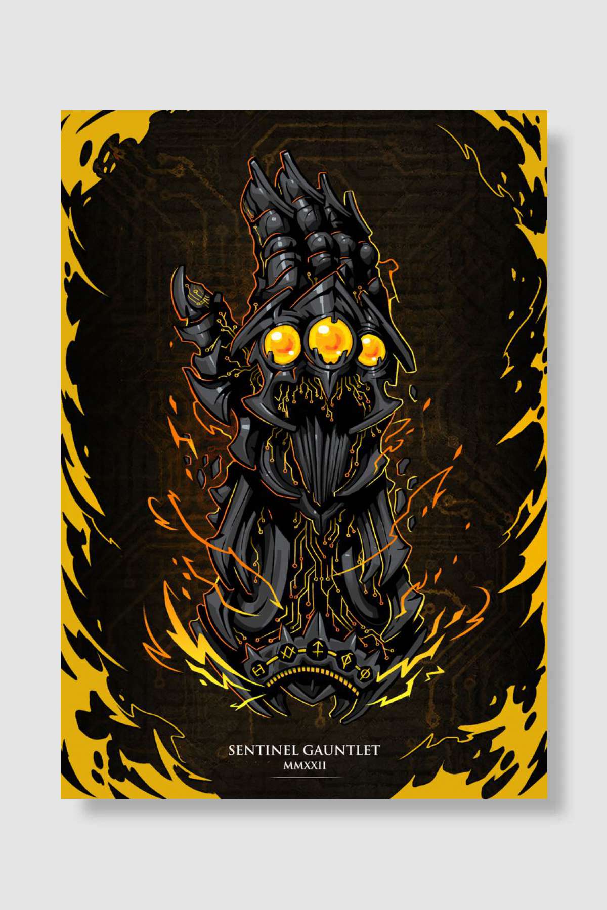 Yellow Sentinel Gauntlet Oyun Poster Çerçevesiz Yüksek Kalite Oyun Afiş Duvar Poster