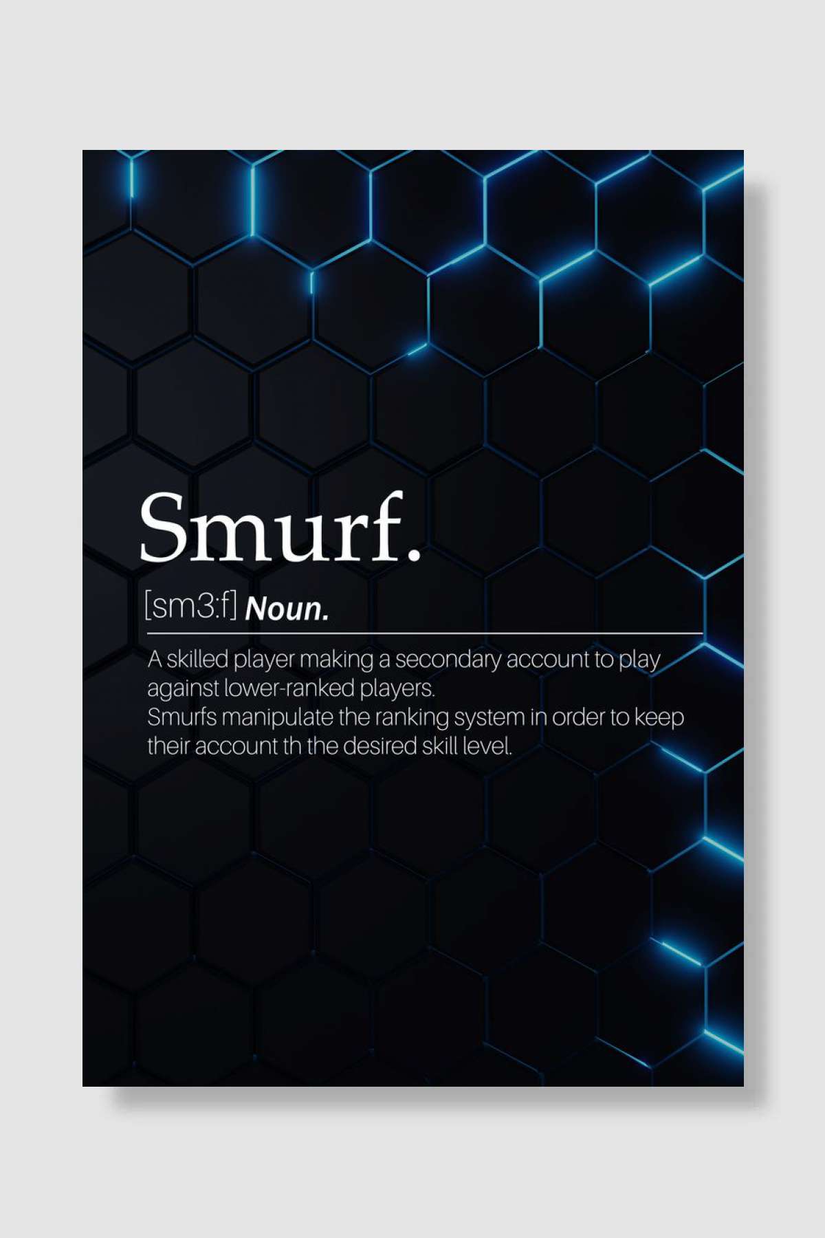 Smurf word definition Oyun Poster Çerçevesiz Yüksek Kalite Oyun Afiş Duvar Poster