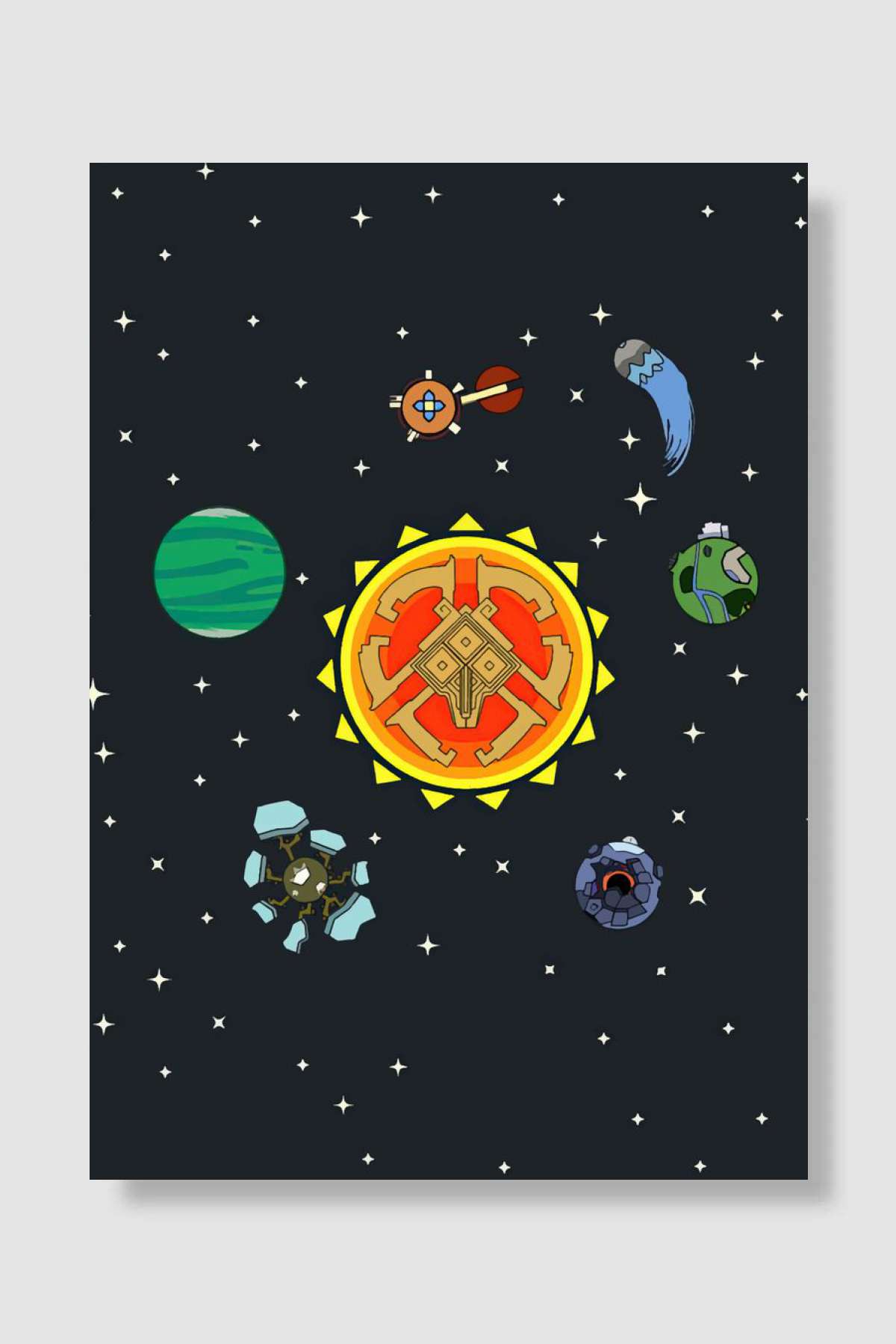 outer wilds game Oyun Poster Çerçevesiz Yüksek Kalite Oyun Afiş Duvar Poster