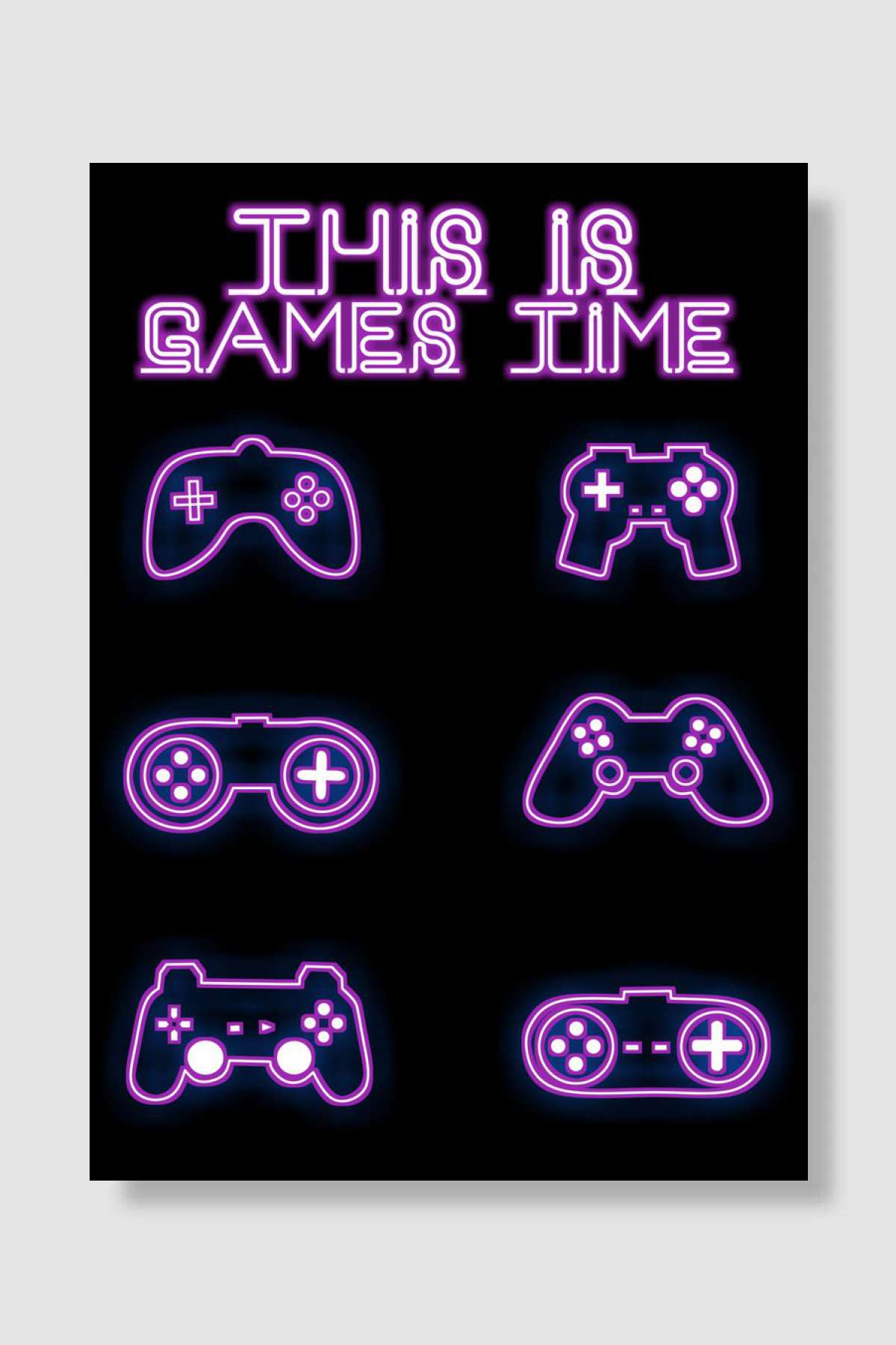 Games time Oyun Poster Çerçevesiz Yüksek Kalite Oyun Afiş Duvar Poster