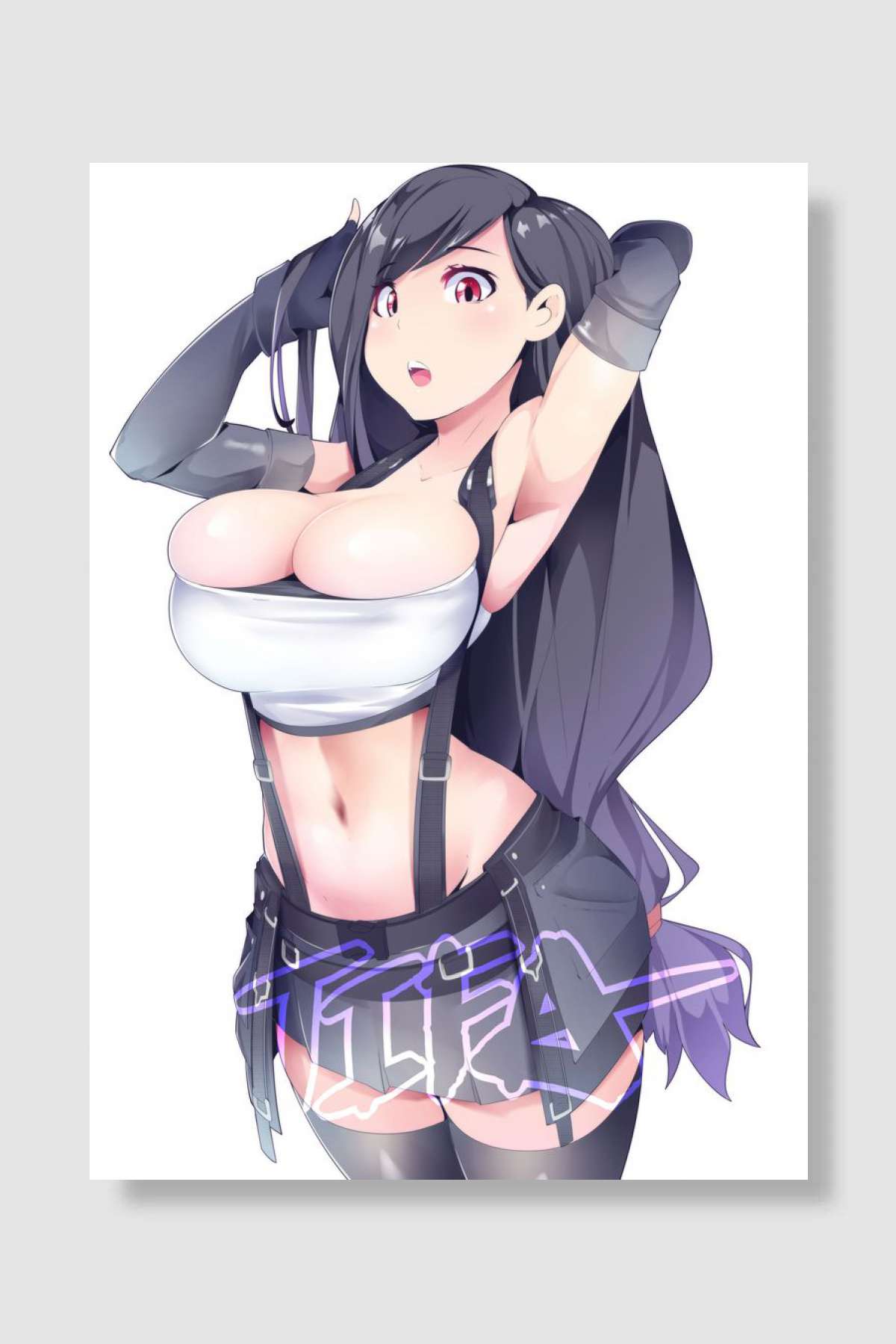 FF7 Remake Tifa by HotVR Oyun Poster Çerçevesiz Yüksek Kalite Oyun Afiş Duvar Poster