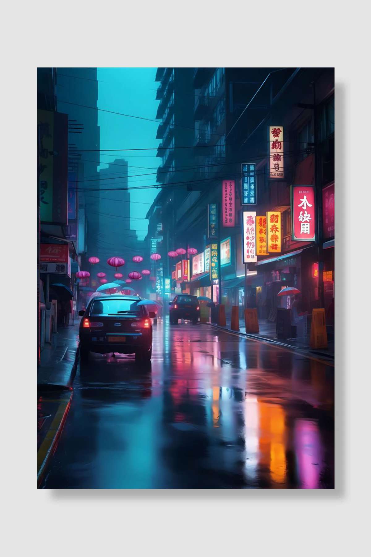 Concept Cyperpunk City Oyun Poster Çerçevesiz Yüksek Kalite Oyun Afiş Duvar Poster