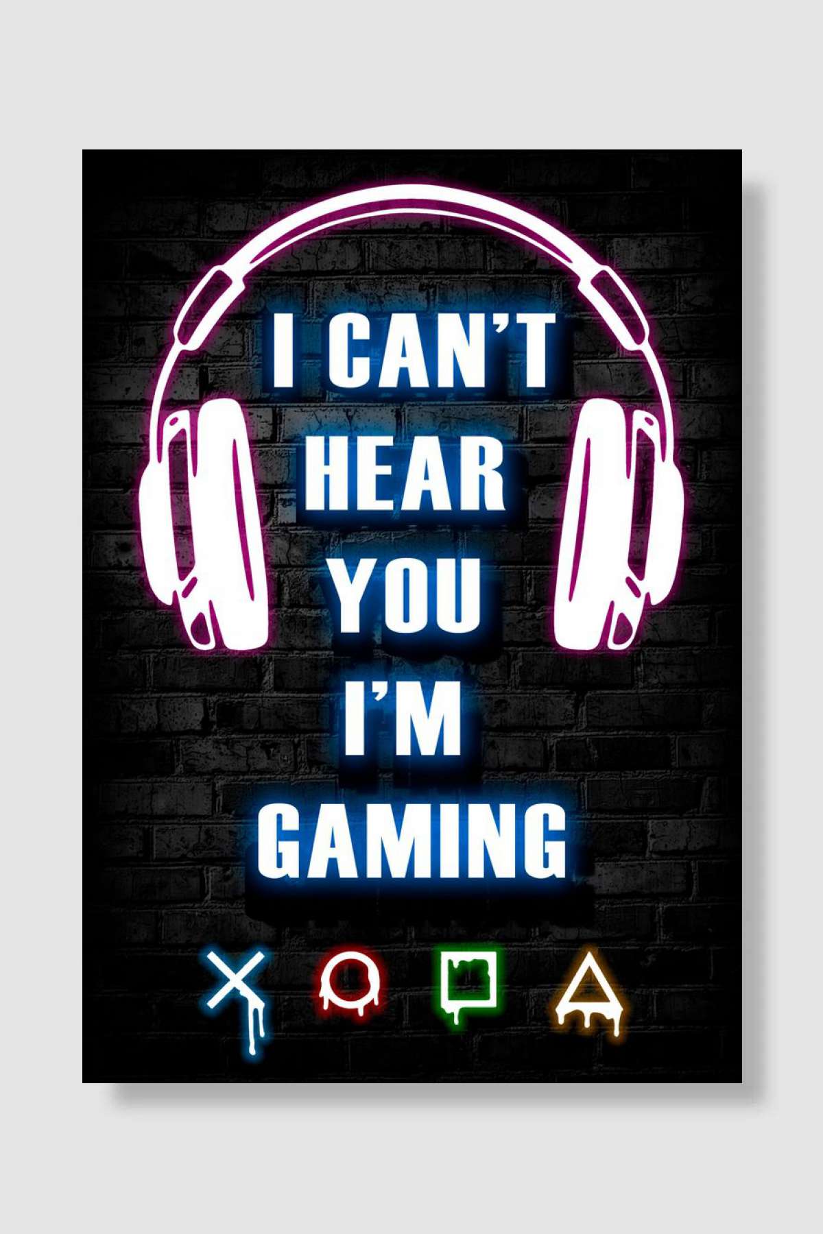 Game Gamer Gaming Neon Oyun Poster Çerçevesiz Yüksek Kalite Oyun Afiş Duvar Poster