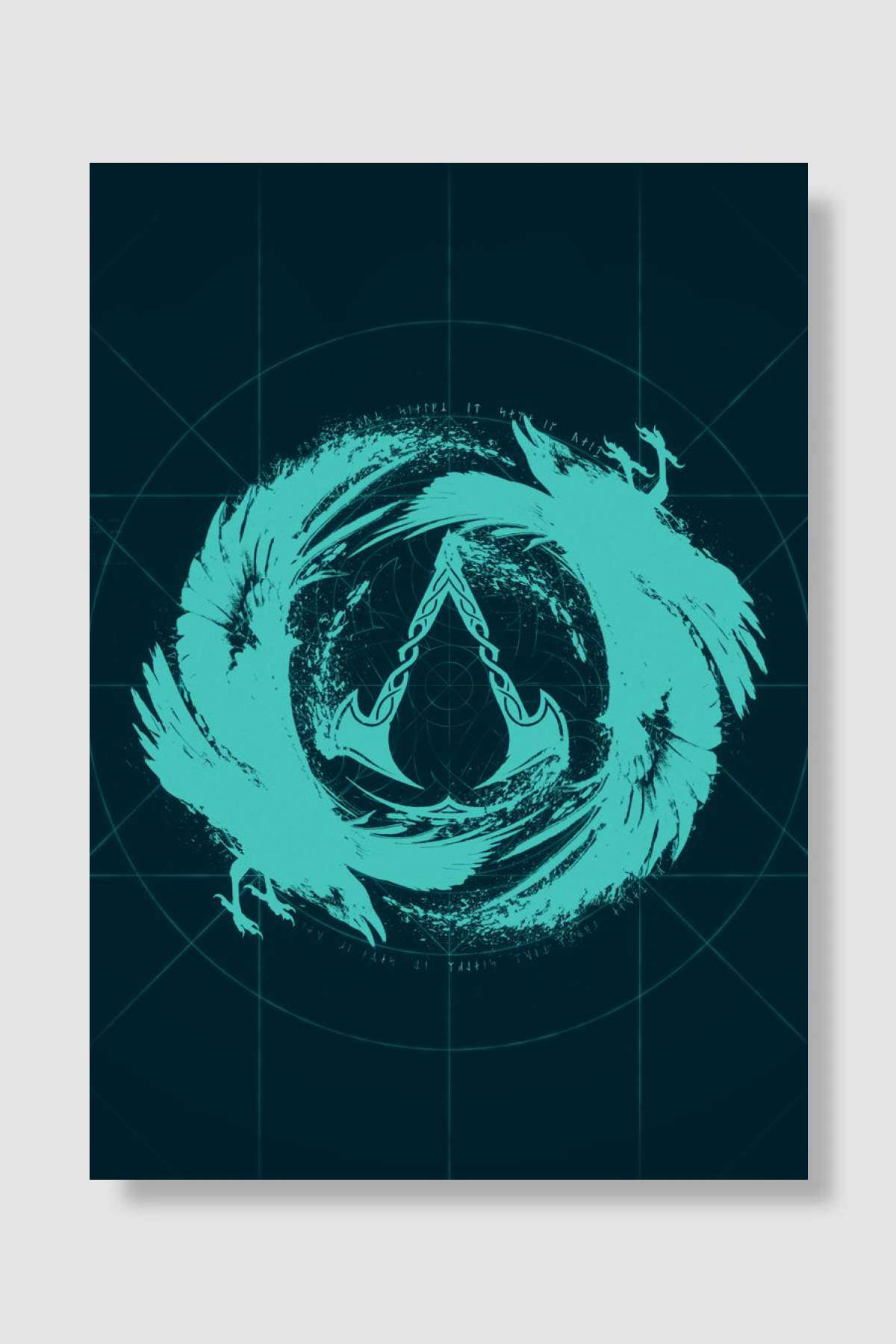 AC Valhalla Symbol Oyun Poster Çerçevesiz Yüksek Kalite Oyun Afiş Duvar Poster
