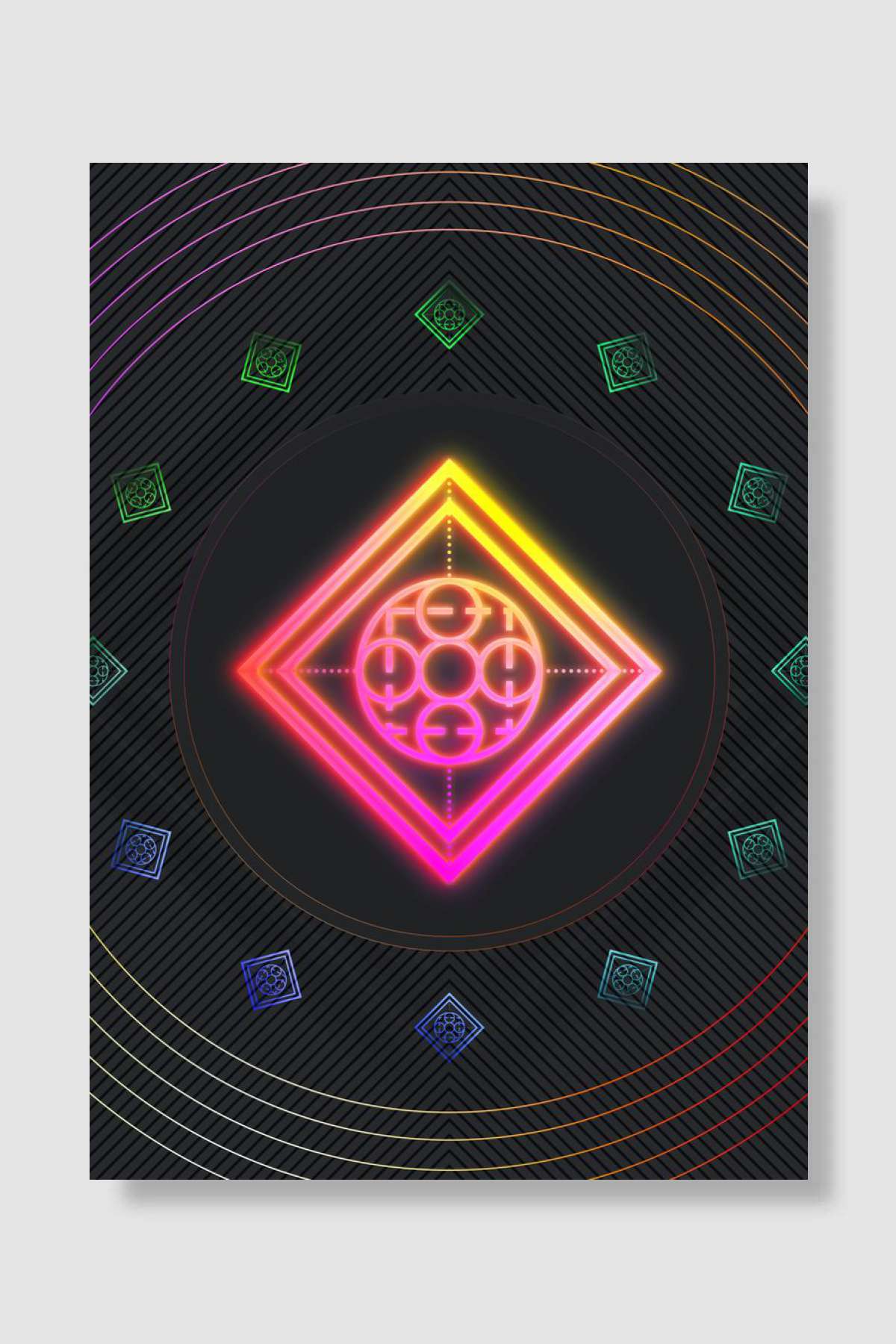 Prismatic Neon Magic Seal Oyun Poster Çerçevesiz Yüksek Kalite Oyun Afiş Duvar Poster