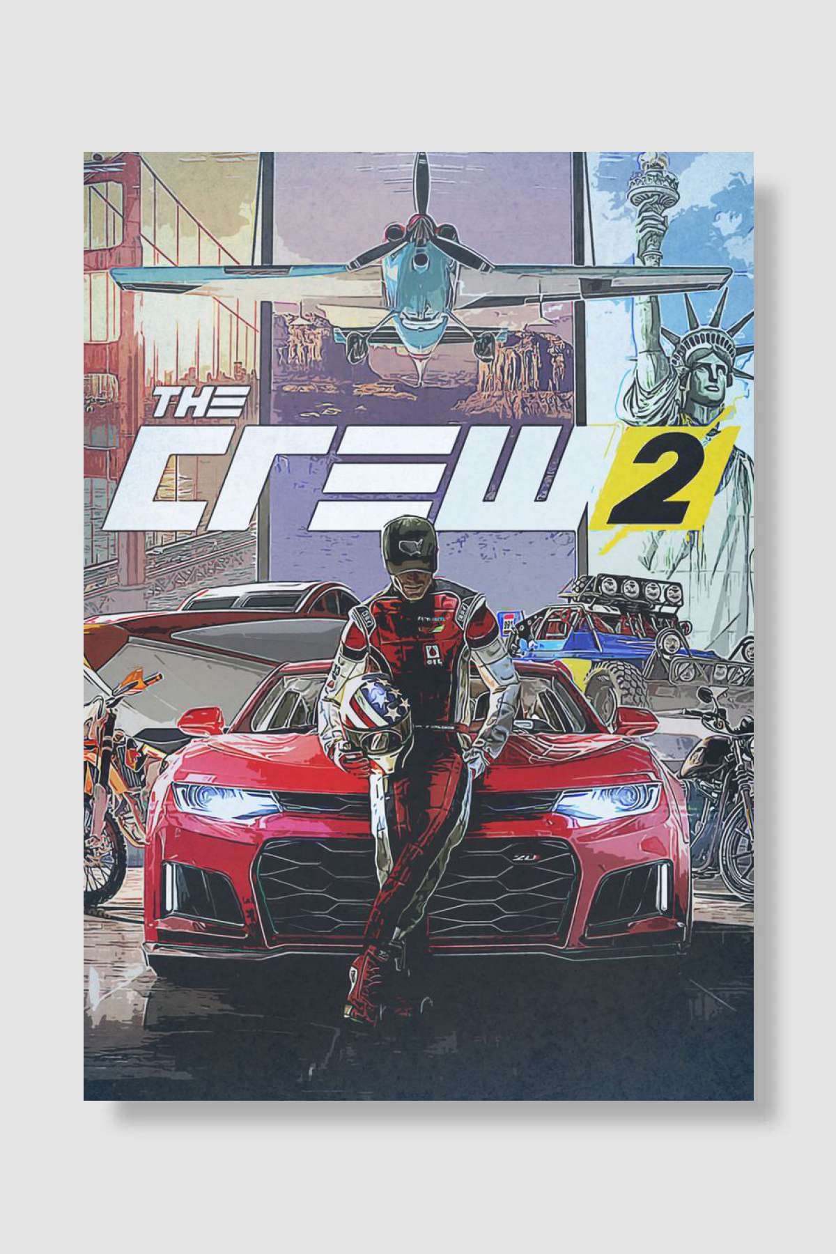 The Crew 2 Oyun Poster Çerçevesiz Yüksek Kalite Oyun Afiş Duvar Poster