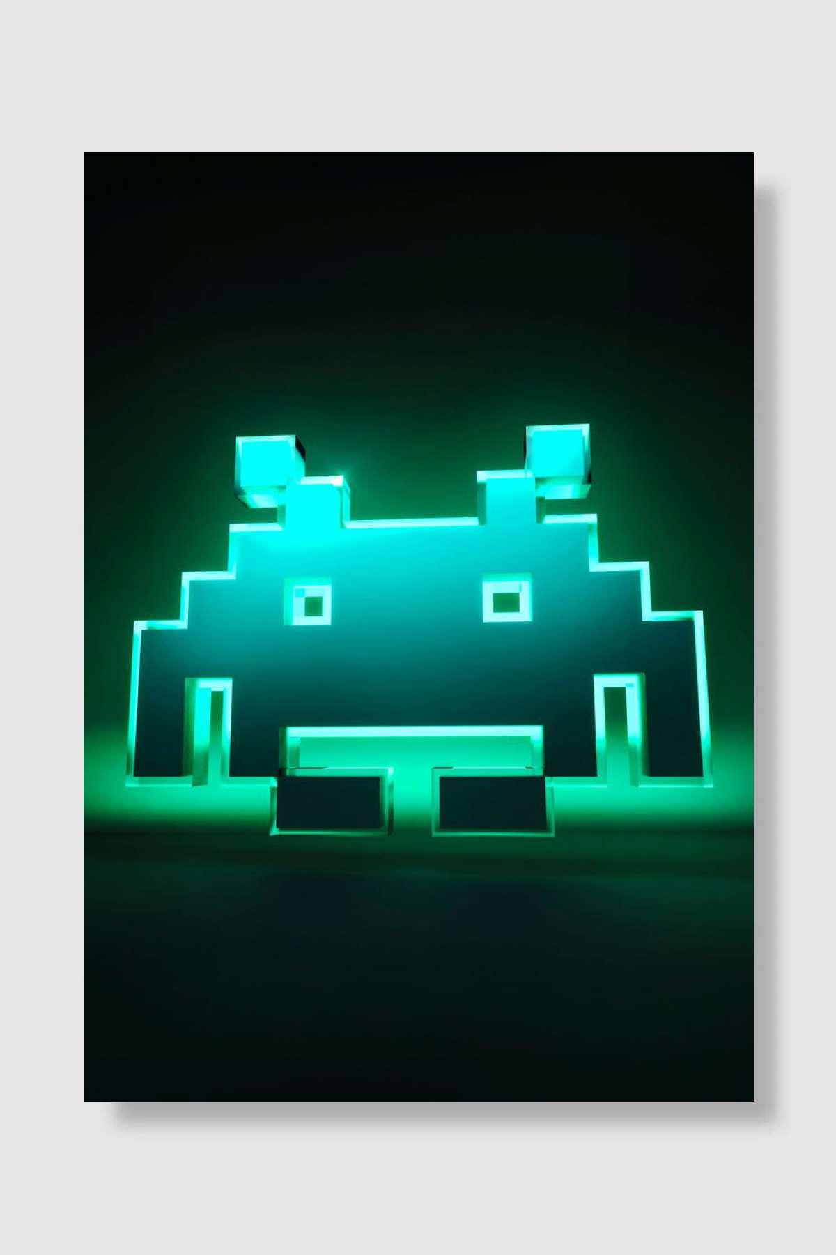 3D Space Invaders Oyun Poster Çerçevesiz Yüksek Kalite Oyun Afiş Duvar Poster