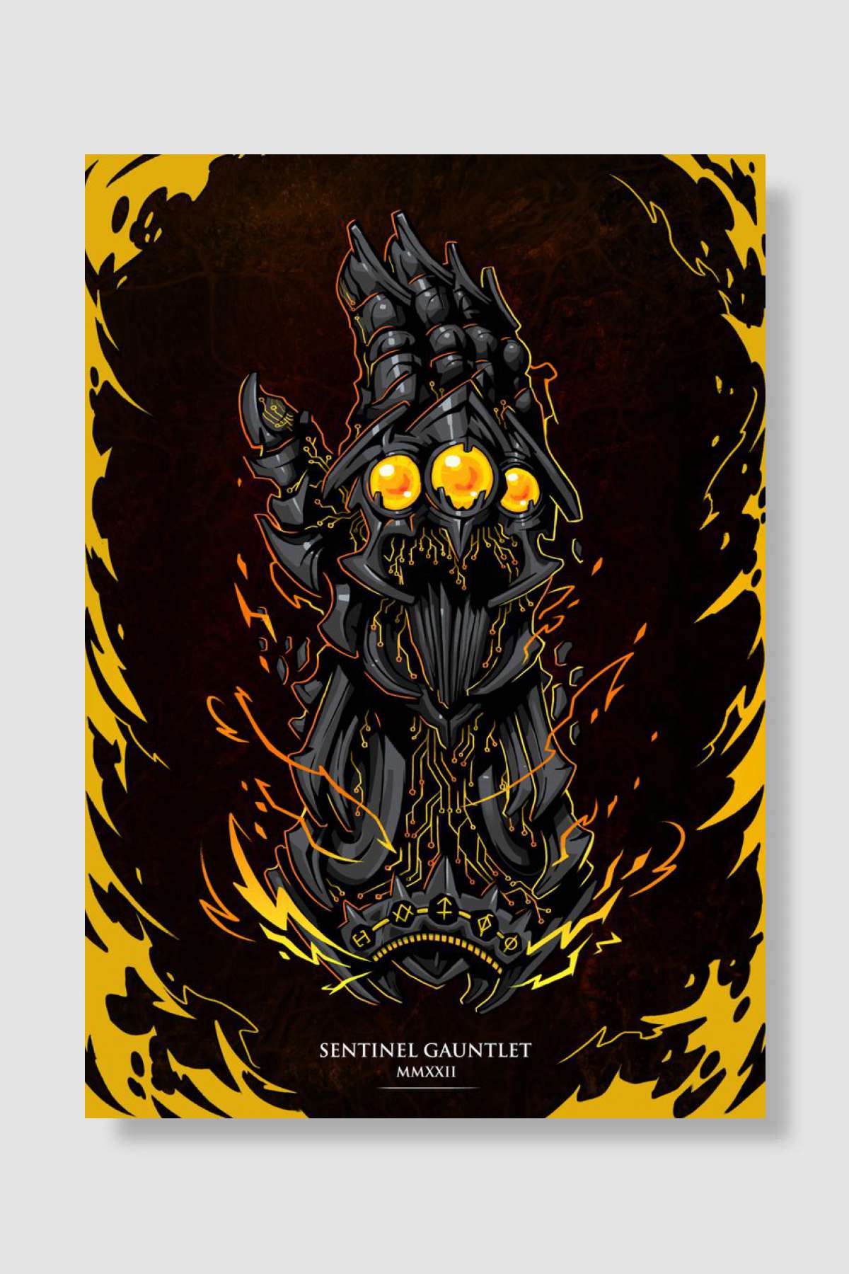 Yellow Sent Gauntlet Txt Oyun Poster Çerçevesiz Yüksek Kalite Oyun Afiş Duvar Poster