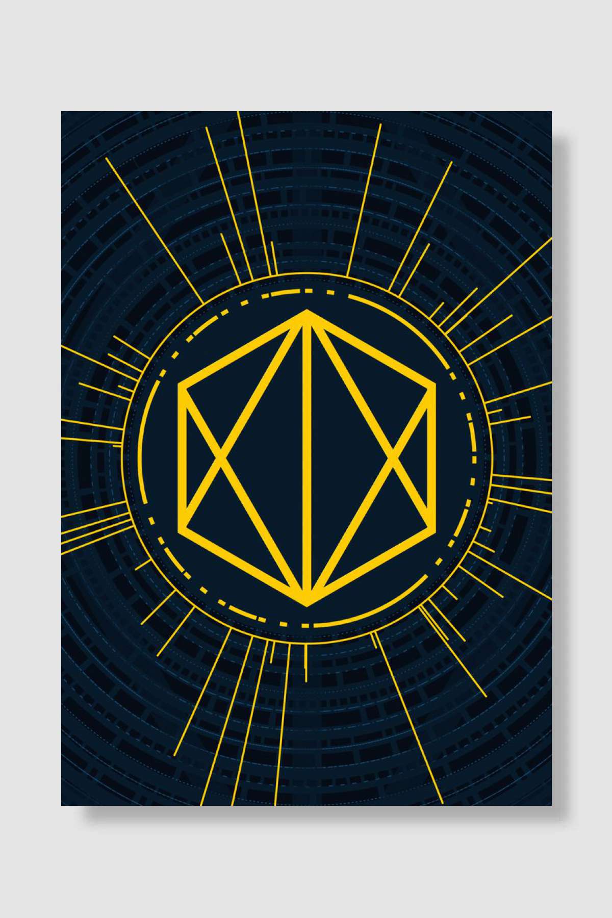 Yellow Gold Magic Glyph Oyun Poster Çerçevesiz Yüksek Kalite Oyun Afiş Duvar Poster