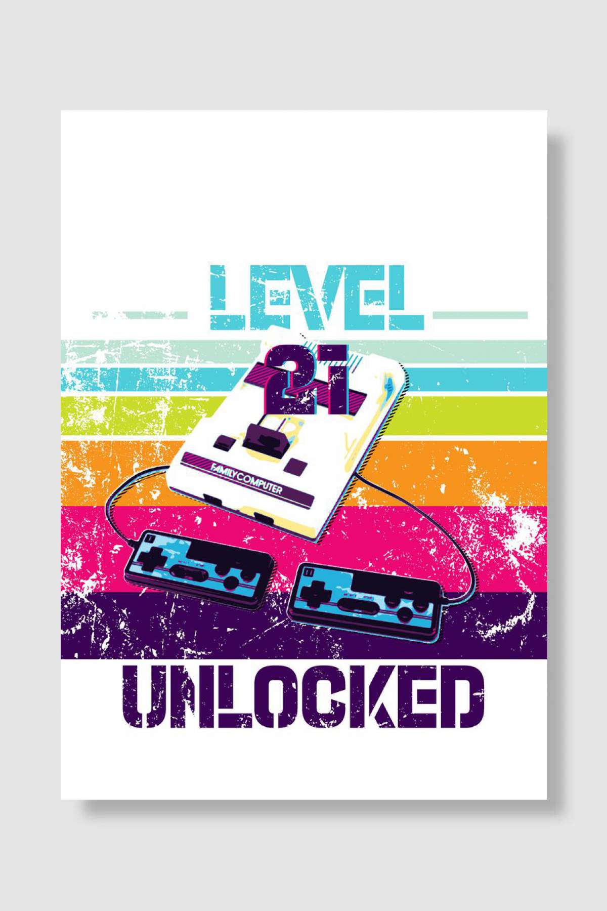 level unlocked Oyun Poster Çerçevesiz Yüksek Kalite Oyun Afiş Duvar Poster