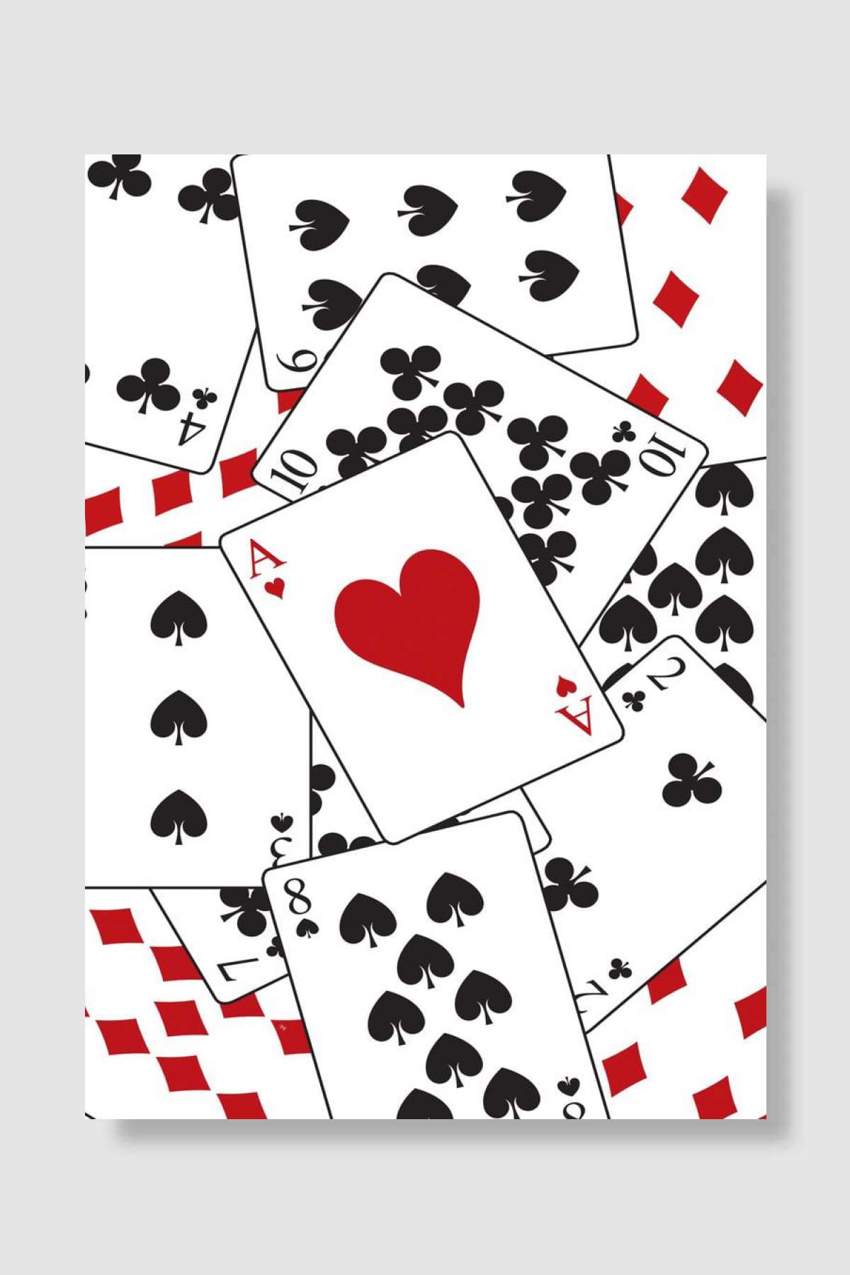 Playing Poker cards Oyun Poster Çerçevesiz Yüksek Kalite Oyun Afiş Duvar Poster