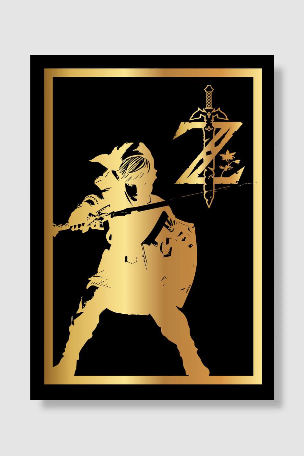 Zelda Link Gold 9 Oyun Poster Çerçevesiz Yüksek Kalite Oyun Afiş Duvar Poster