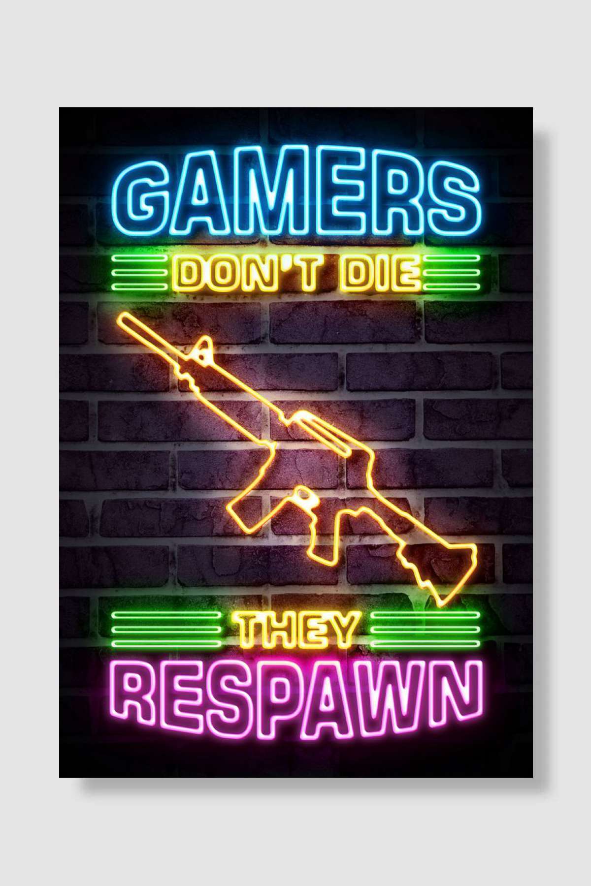 gamers dont die m4 Oyun Poster Çerçevesiz Yüksek Kalite Oyun Afiş Duvar Poster